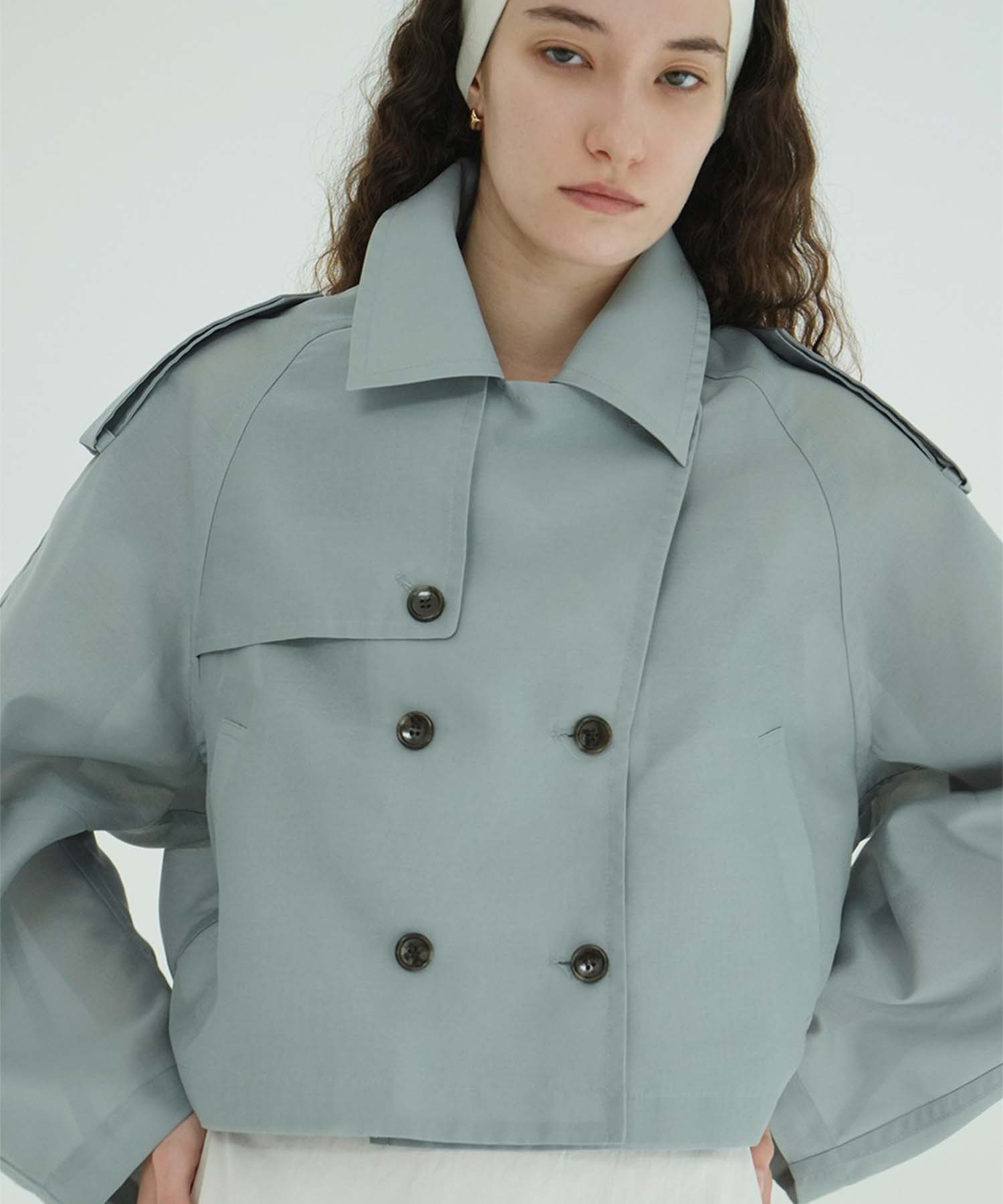 SHEER SHORT TRENCH JACKET CLANE