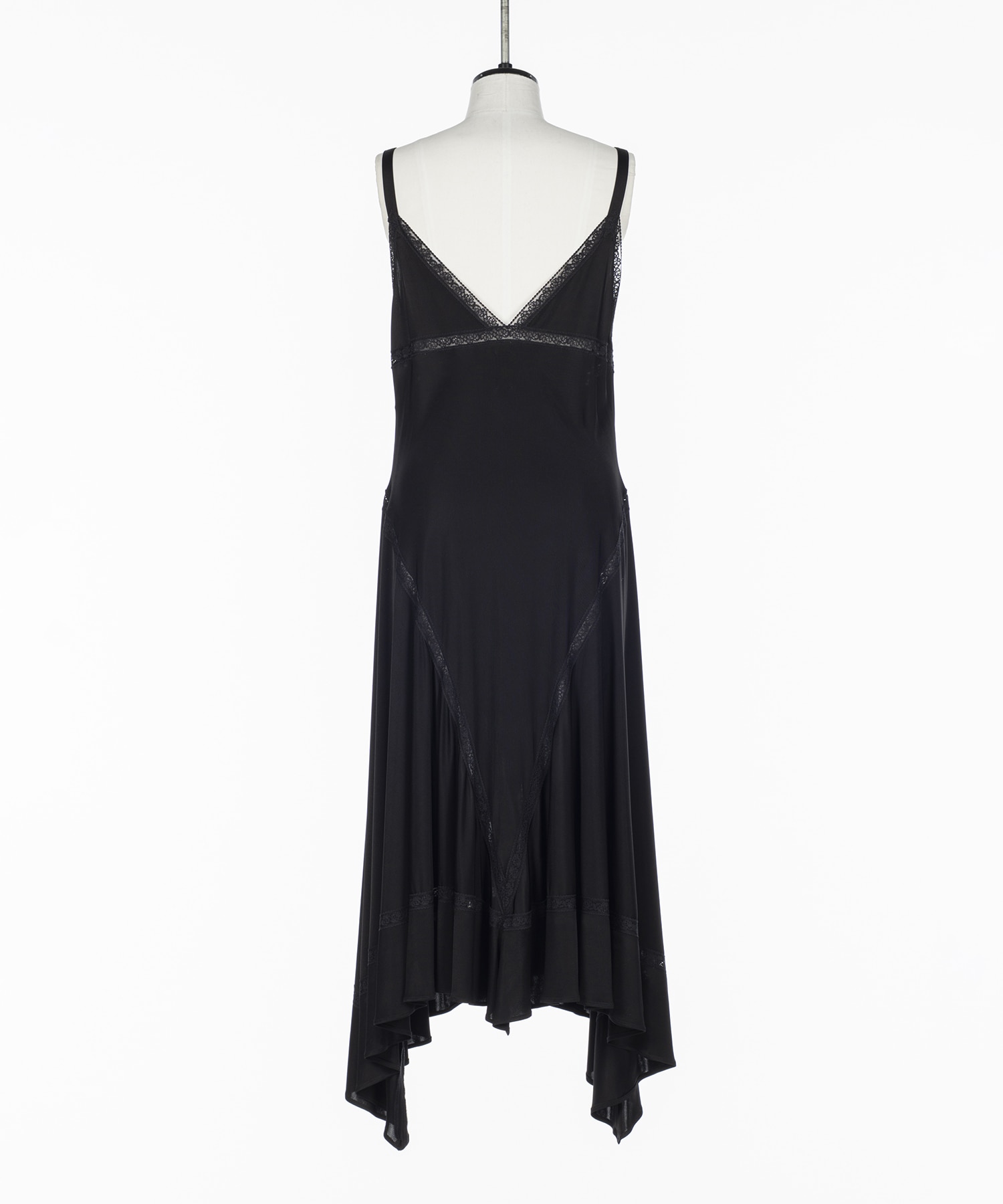 SATIN JERSEY LACE-TRIM SLIP DRESS FETICO