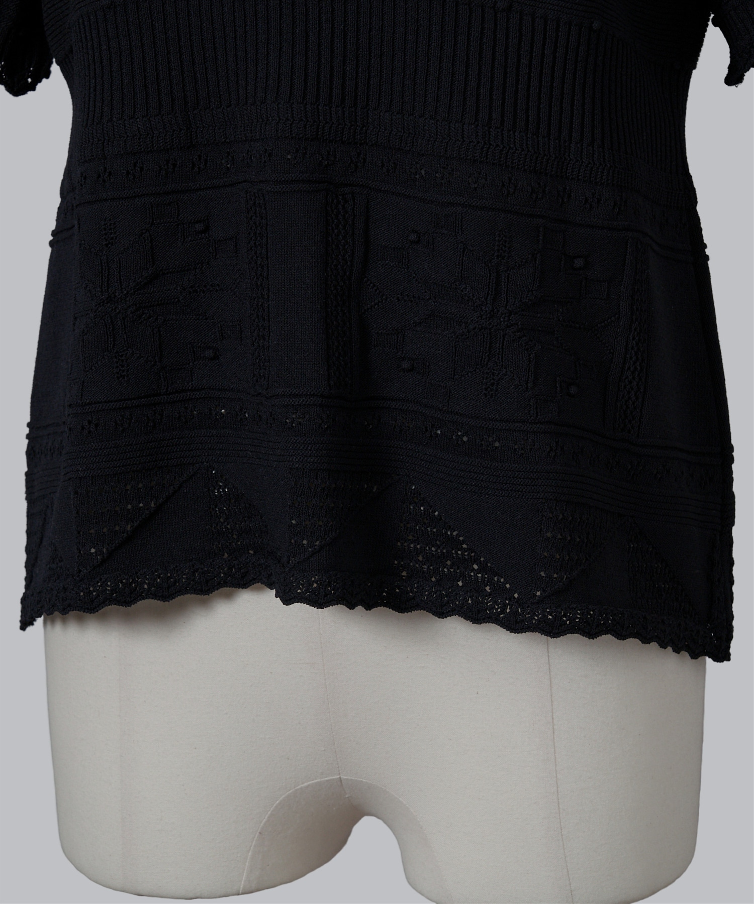 Knit Lace Short Sleeve Top Mame Kurogouchi