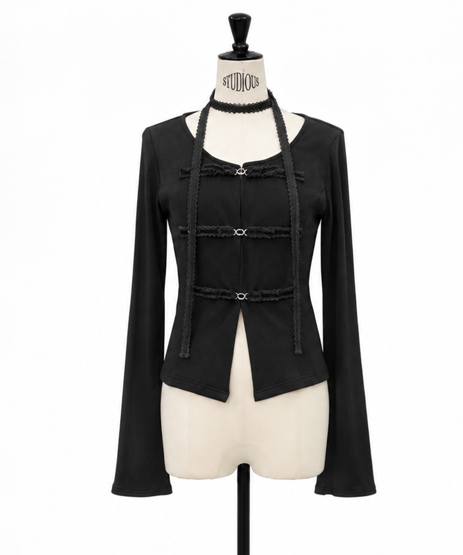 別注 choker ribbon cardigan tanakadaisuke