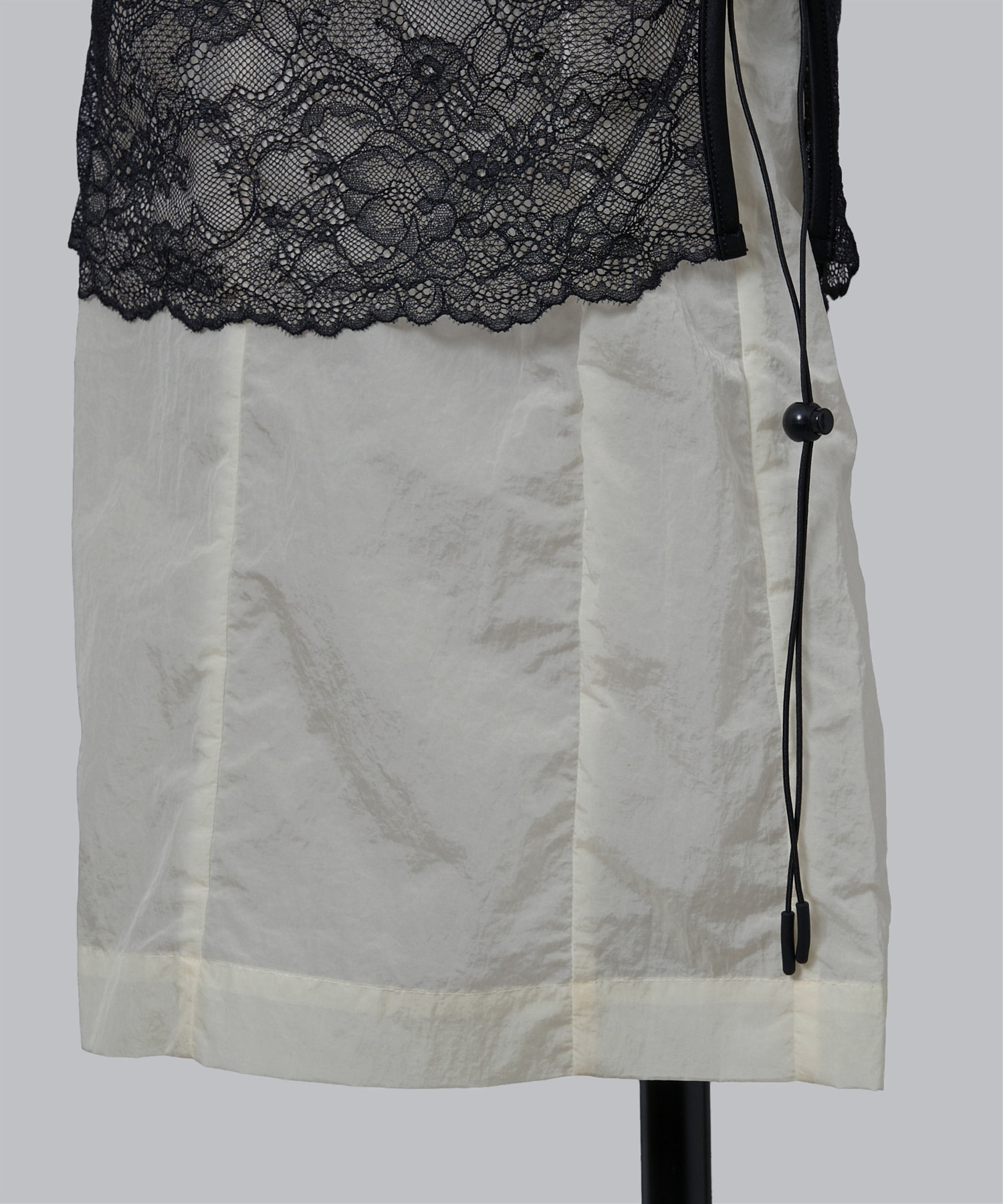 Nylon Skirt with Cording Embroidery Detail Mame Kurogouchi