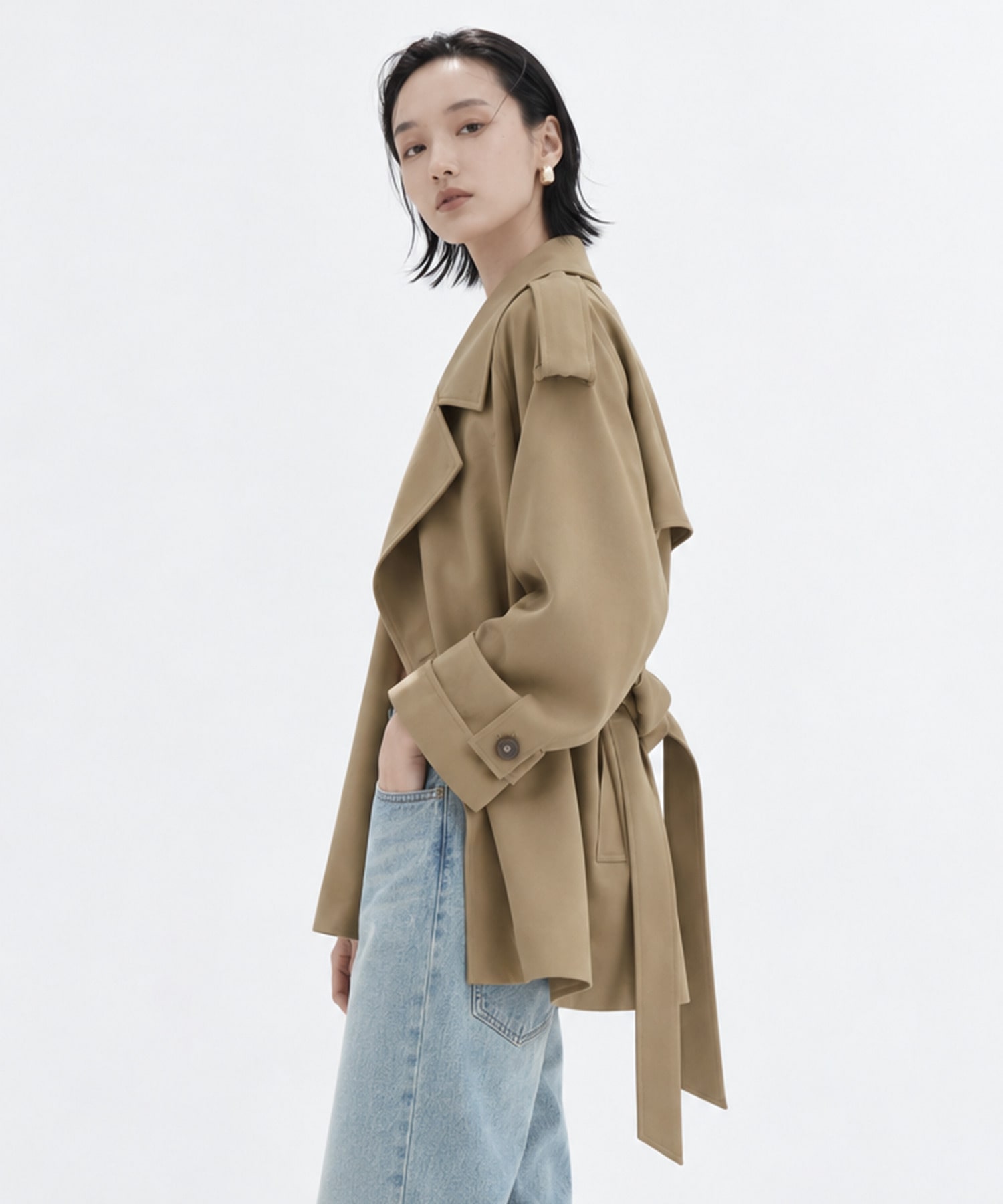 Belted Short Trench Coat STUDIOUS