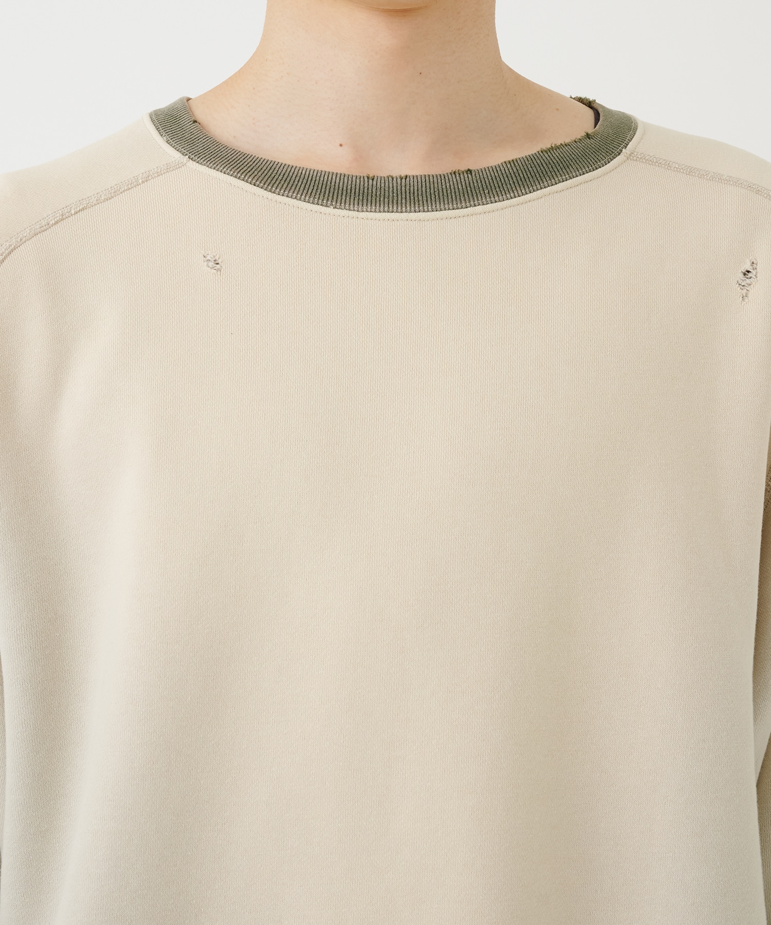 2-Tone Crew Neck Sweat Shirt - Cotton French Terry NEEDLES