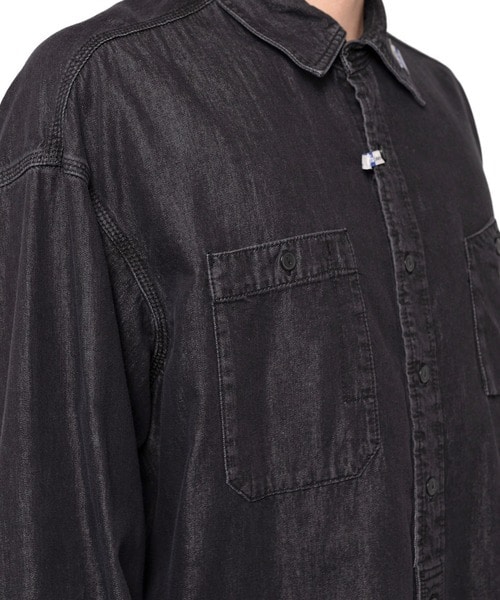 COTTON TENCEL DENIM WORK LS SHIRTS in・stru(men-tal)