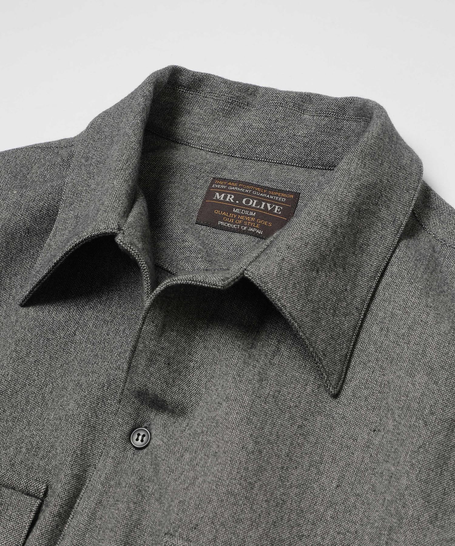 PEACHSKIN STRETCH GABARDINE /CPO SHIRT MR.OLIVE
