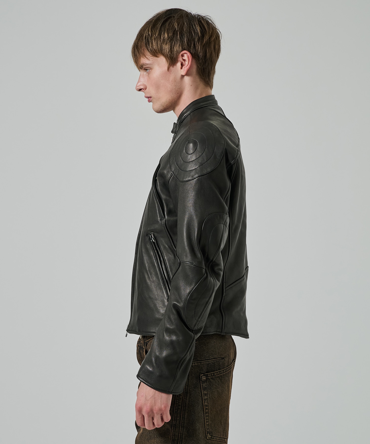 LEATHER MOTORCYCLE JACKET NVRFRGT