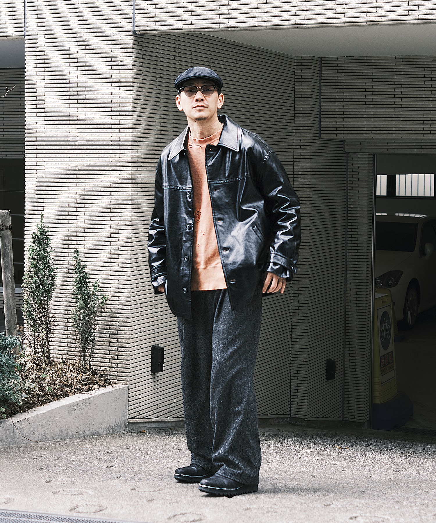 別注 VEGAN LEATHER CAR COAT JieDa