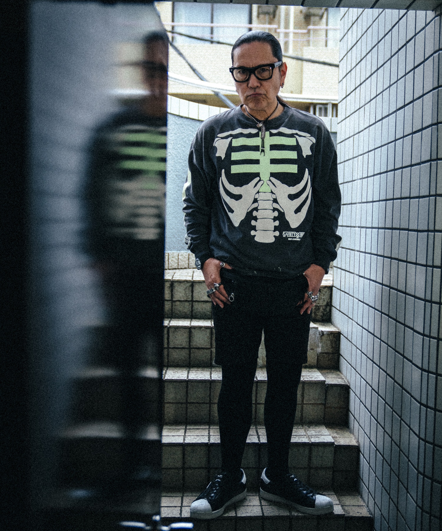 SM-MK8-0000-C30/BH_LS T-SHIRT/BONE/BLACK SAINT M××××××