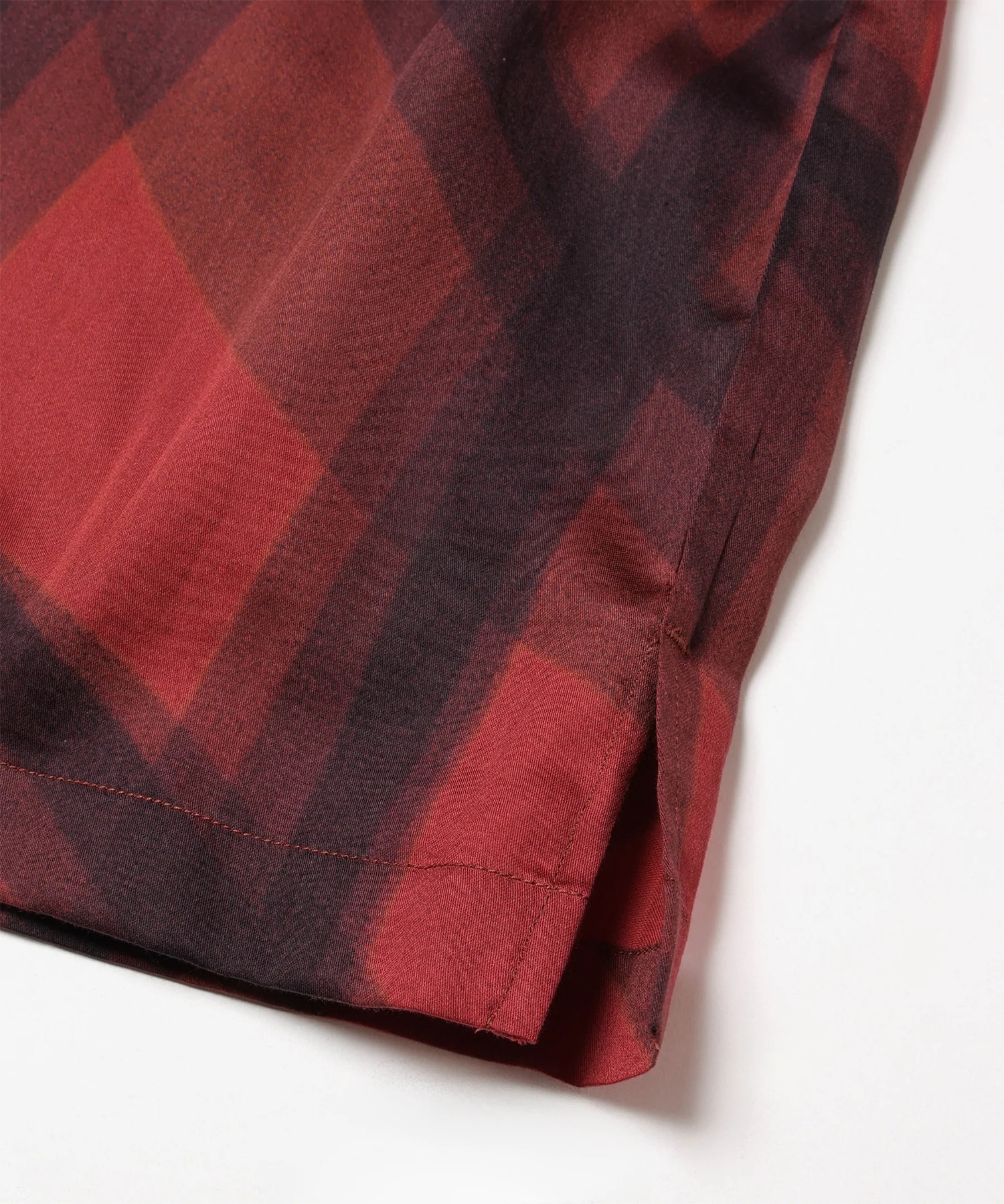 ABSTRACT CHECK /SHORT/S OPEN COLLAR SHIRT MR.OLIVE