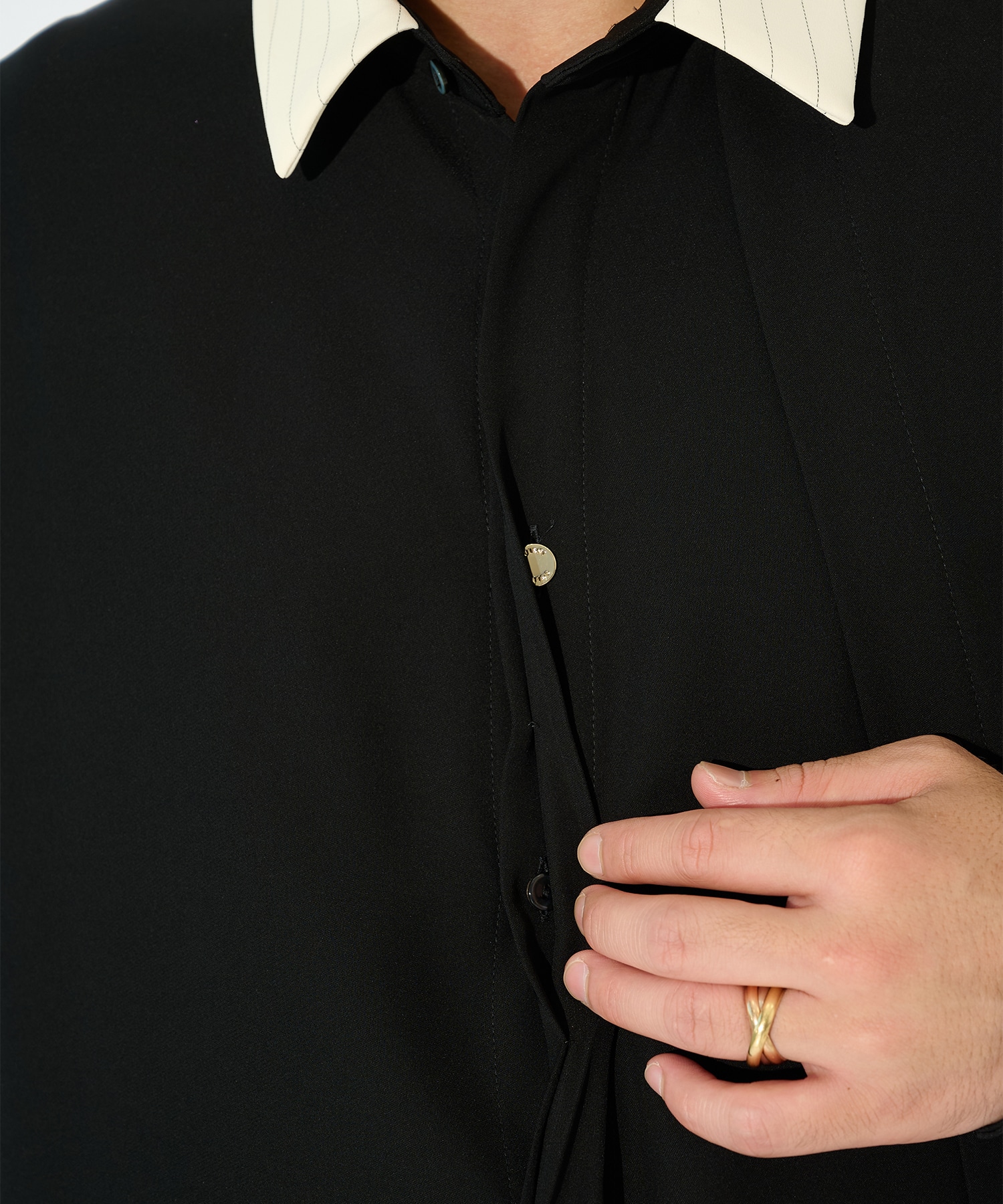 Double Satin Asymmetrical Layered Shirt CULLNI