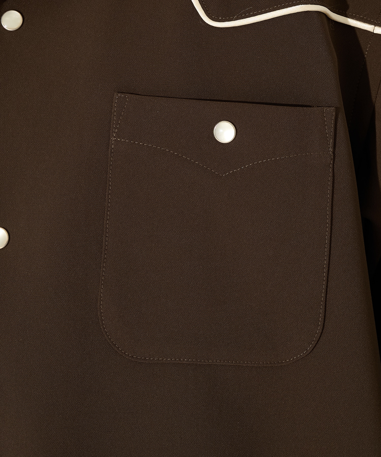 別注 Piping Cowboy One-Up S/S Shirt-Poly Double Cloth NEEDLES