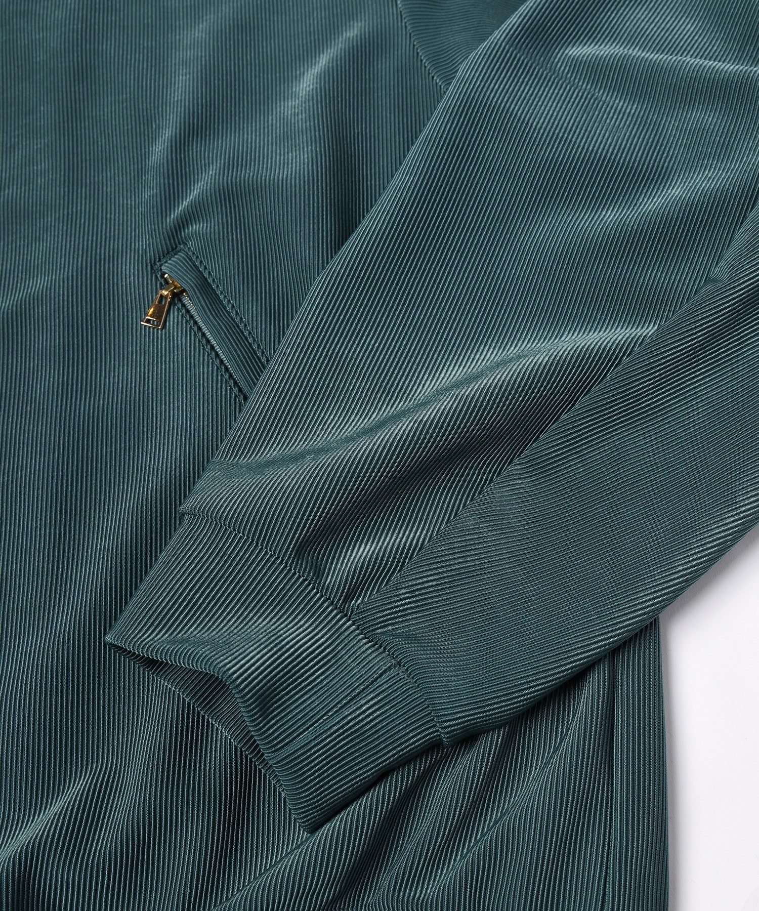 Stretch Fiber Cord Pique Layered Collar Zip Up Blouson CULLNI