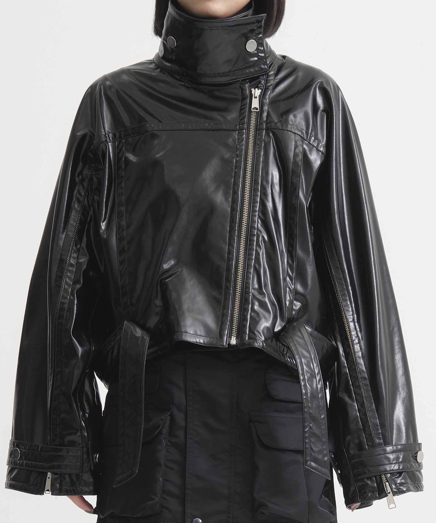 Patent Biker Jacket STUDIOUS