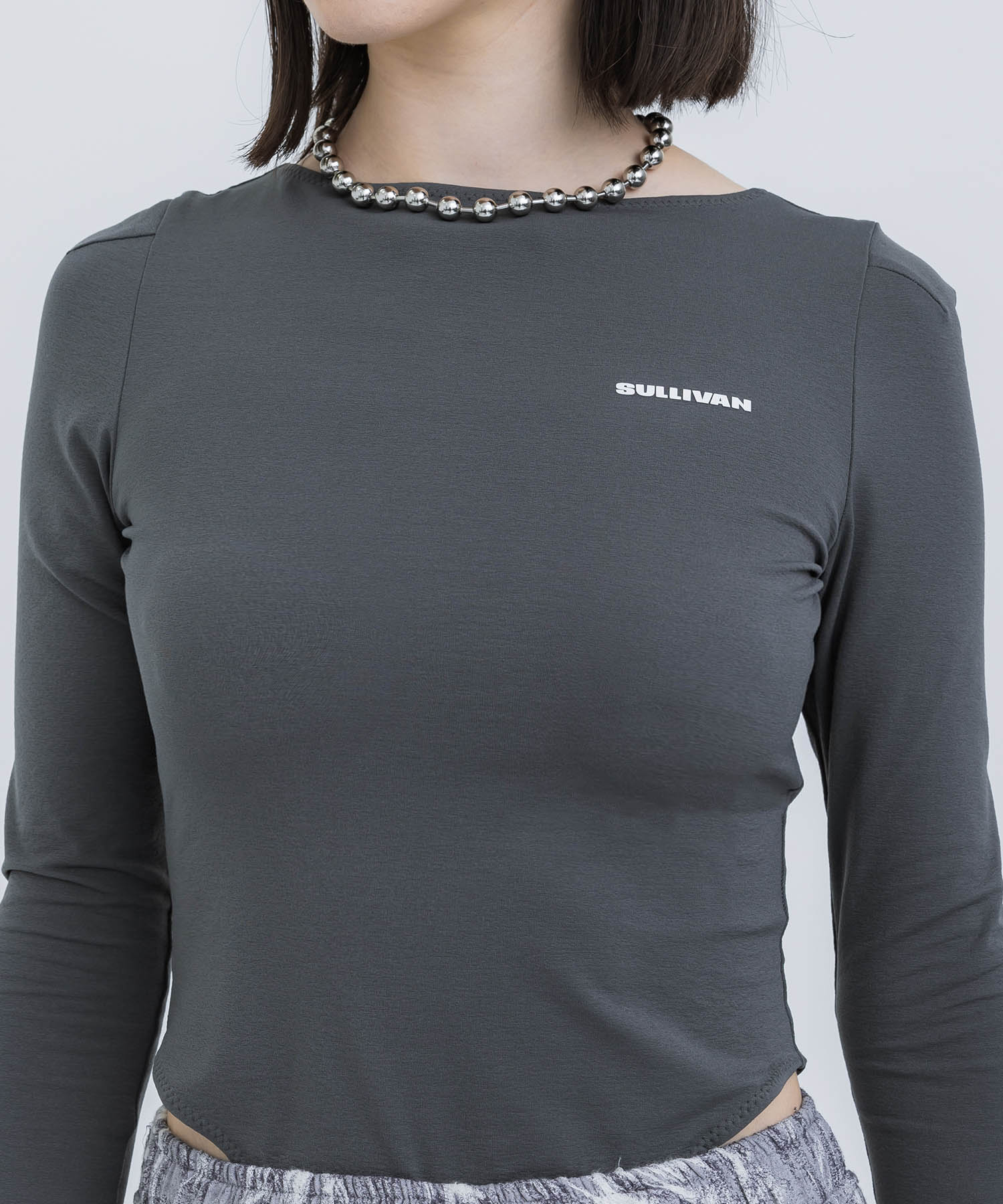 WRINKLED JERSEY BODY SUIT TOP JOHN LAWRENCE SULLIVAN