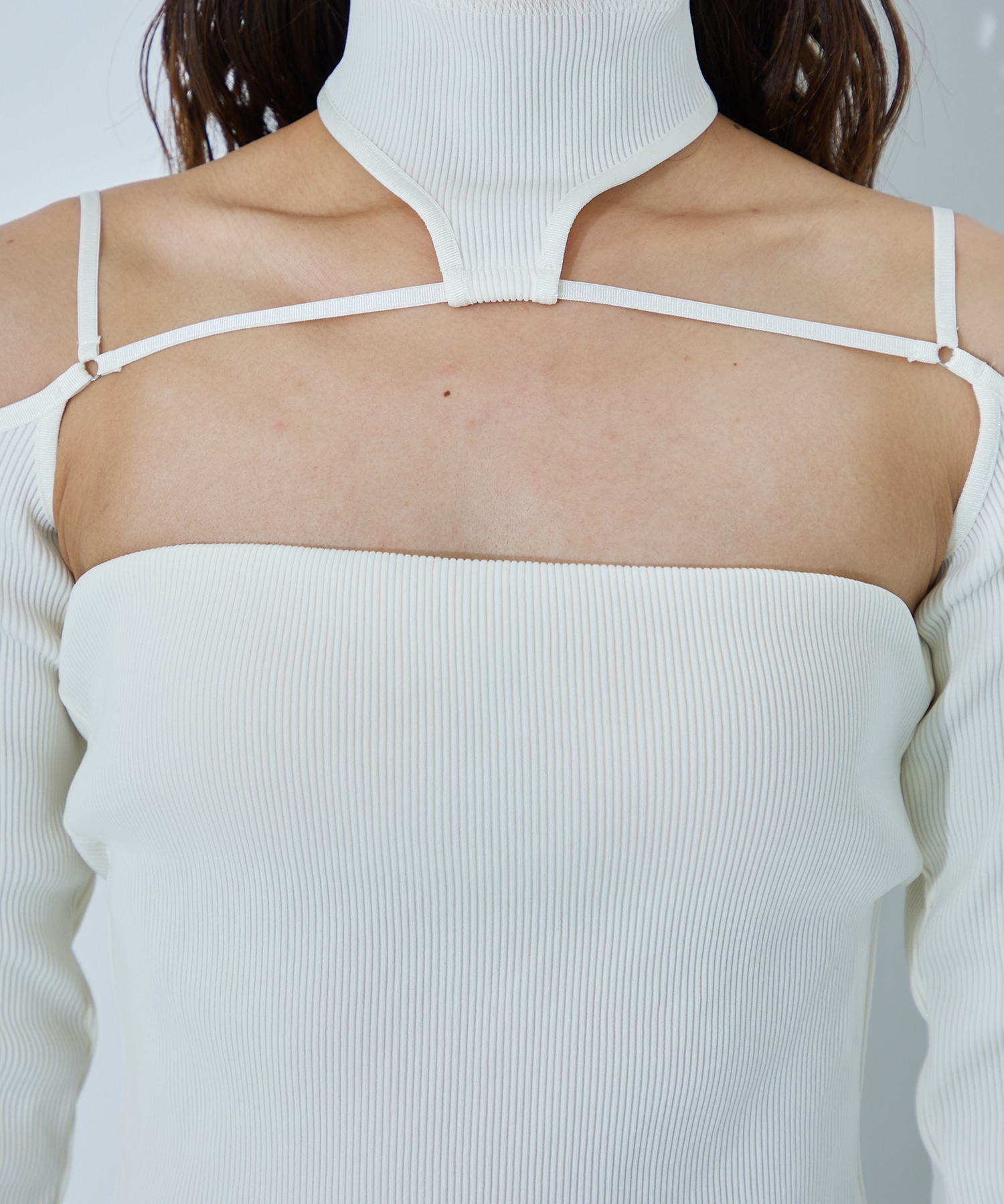 Rib high neck sleeve MUKASA