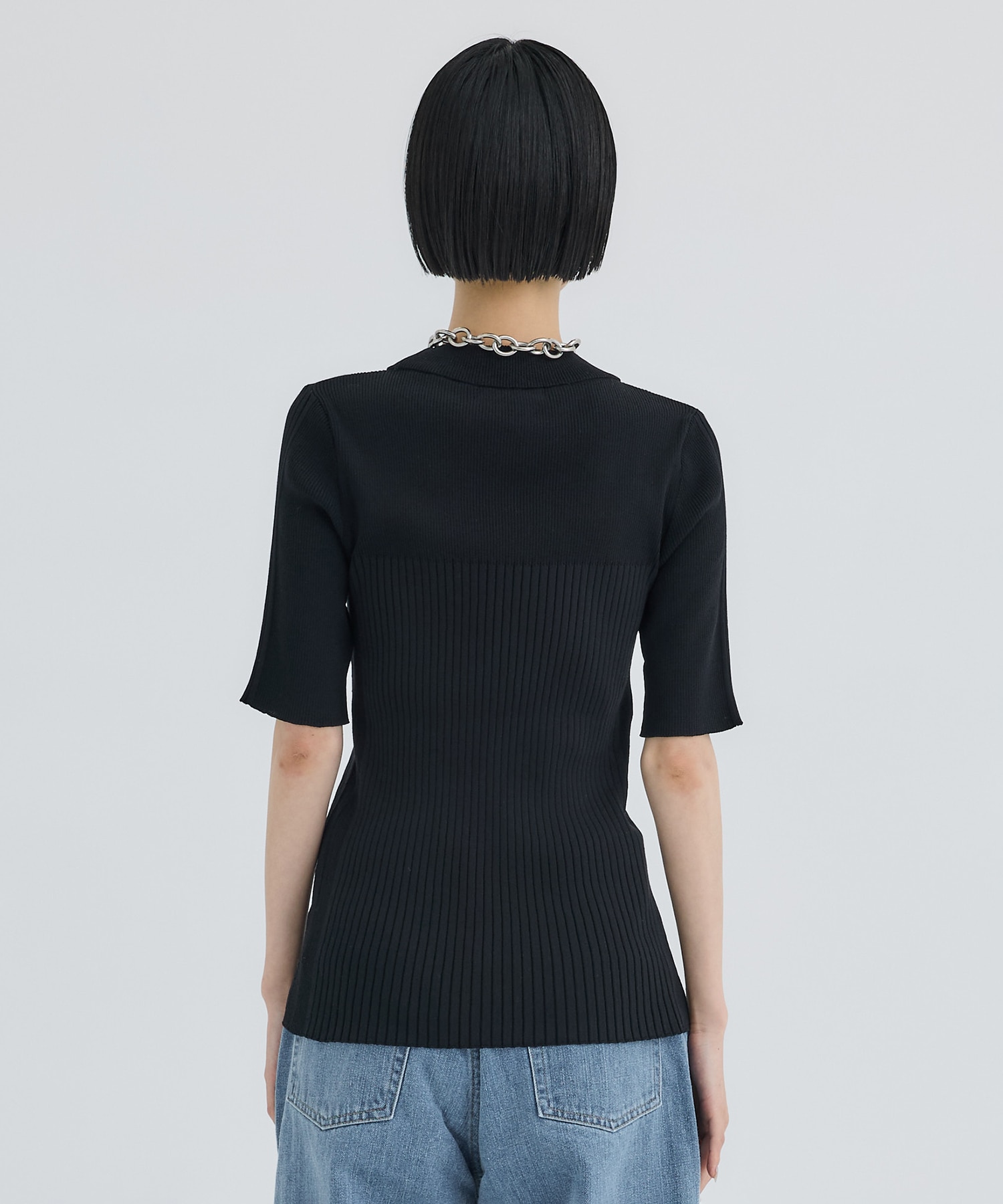 別注HALF SLEEVE RIB TOP WRAPINKNOT