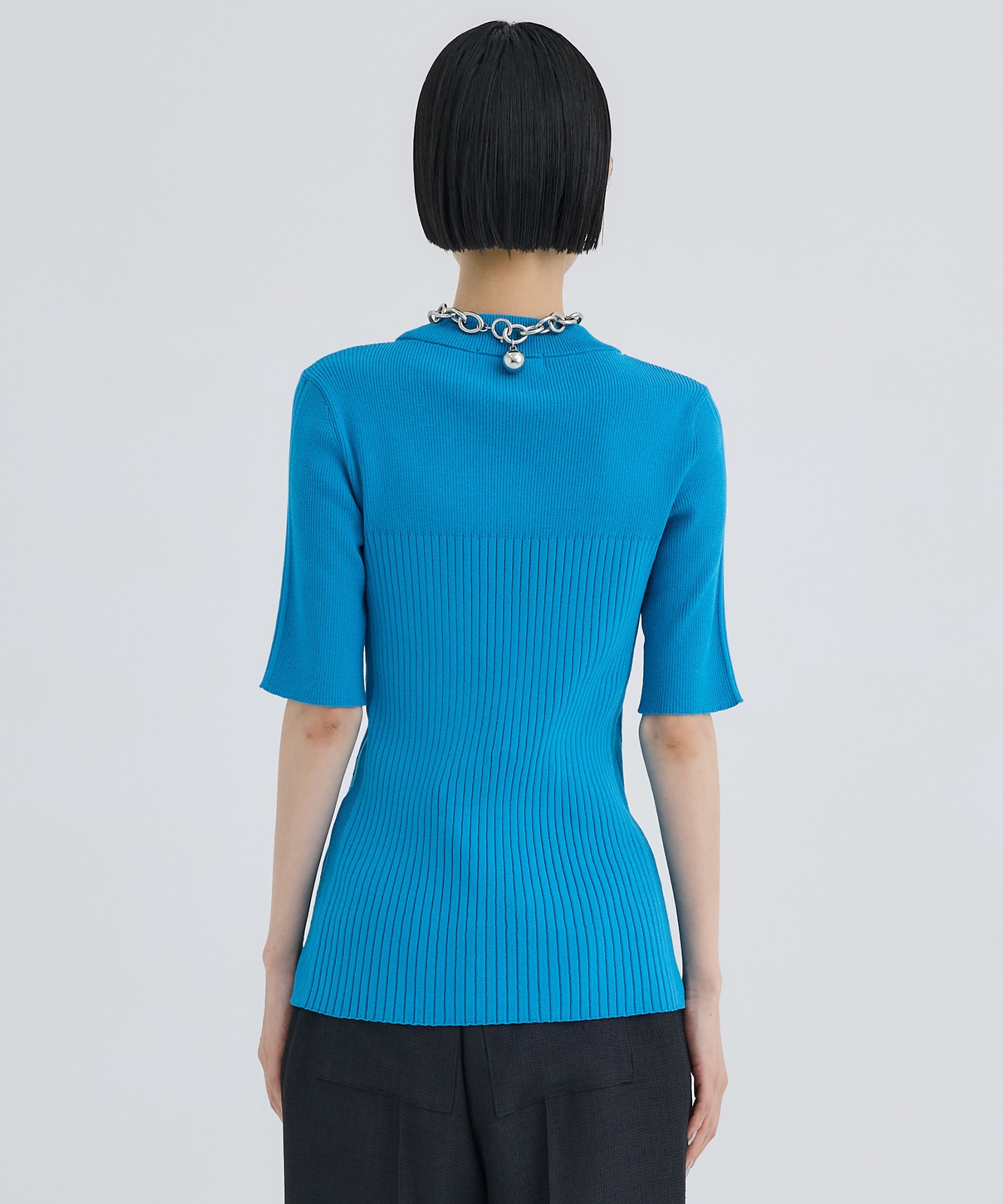 別注HALF SLEEVE RIB TOP WRAPINKNOT