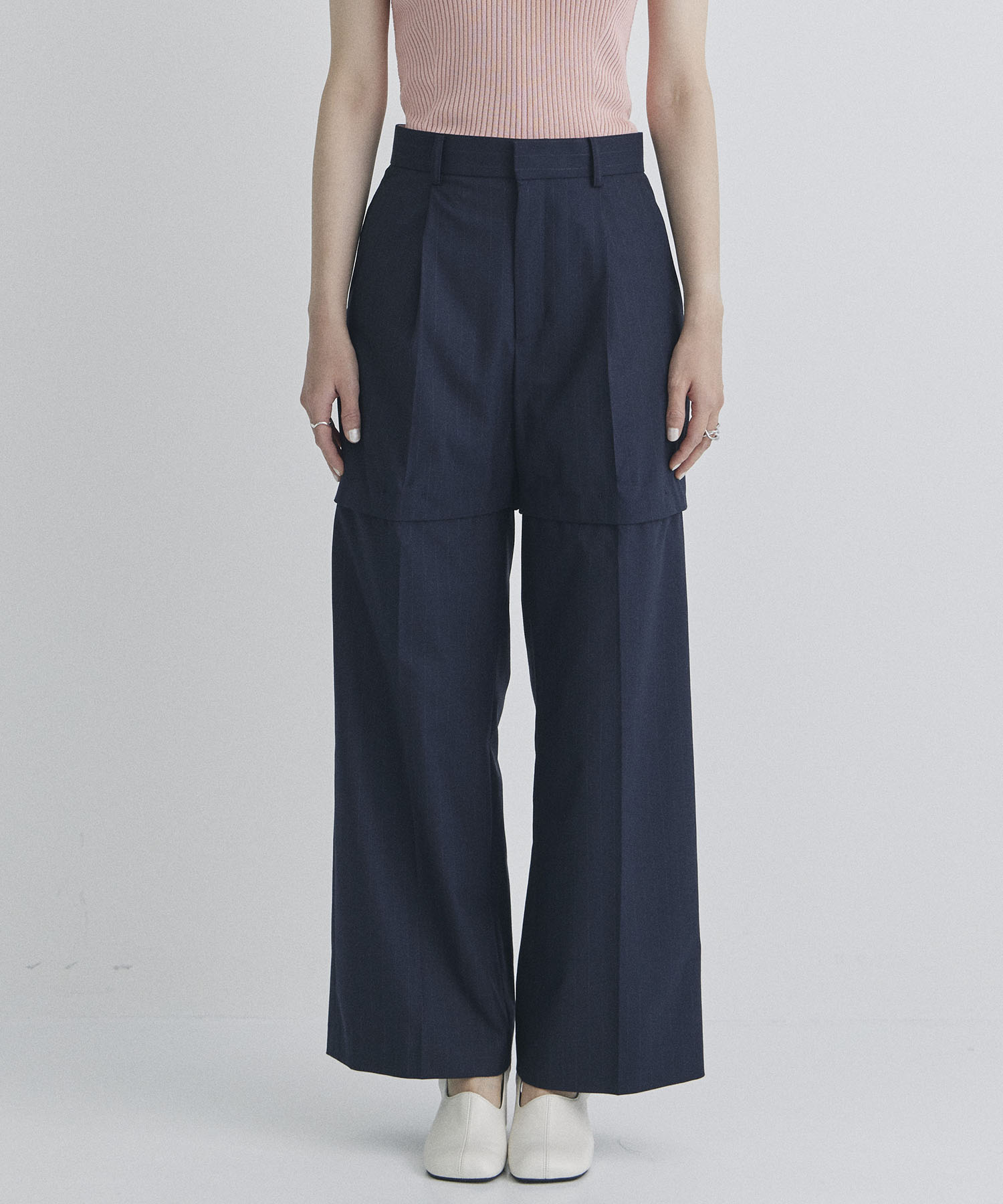 Pinstripe 2way Length Trousers STUDIOUS