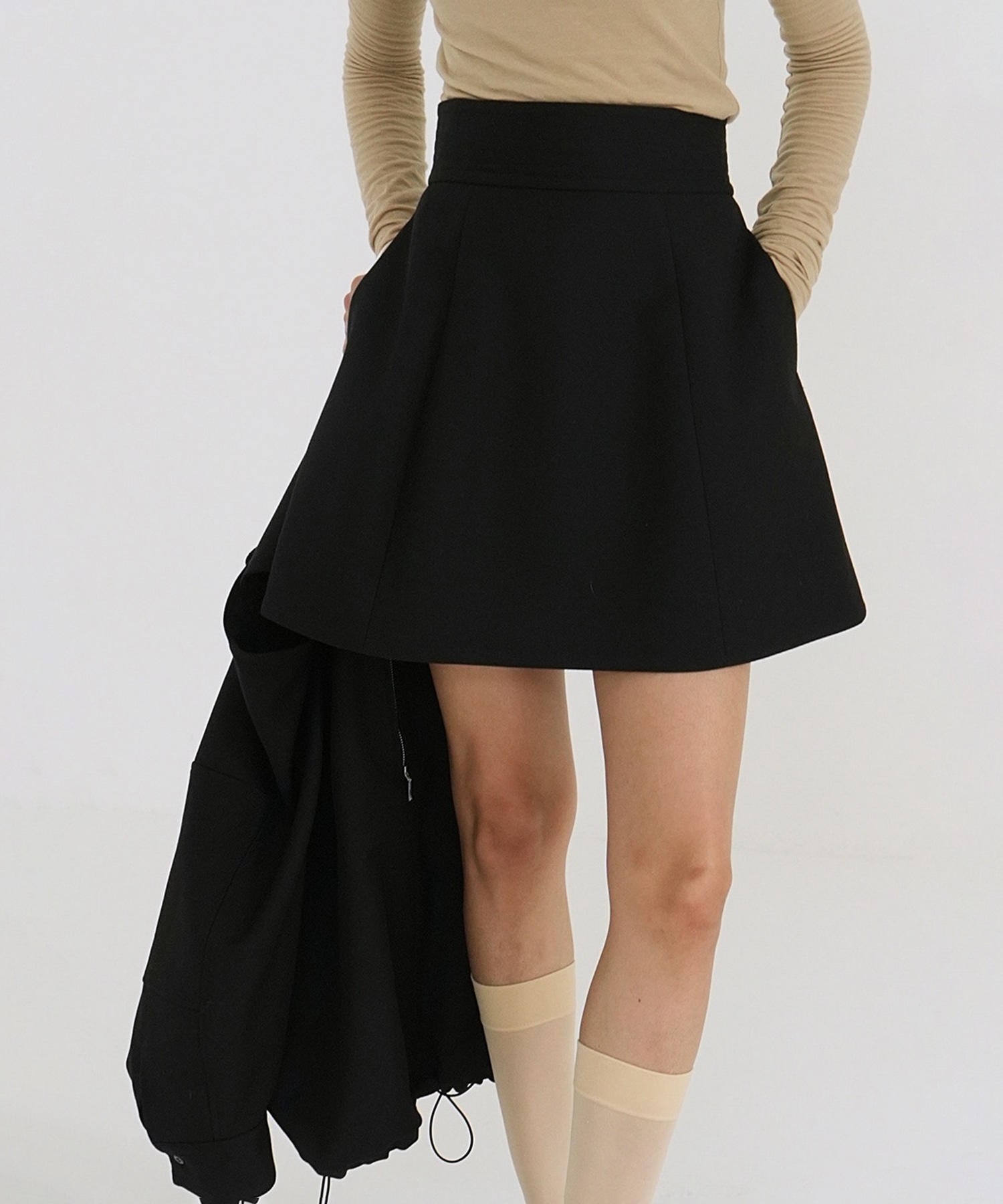 WIDE BELT CONSTRUCTIVE MINI SKIRT CLANE
