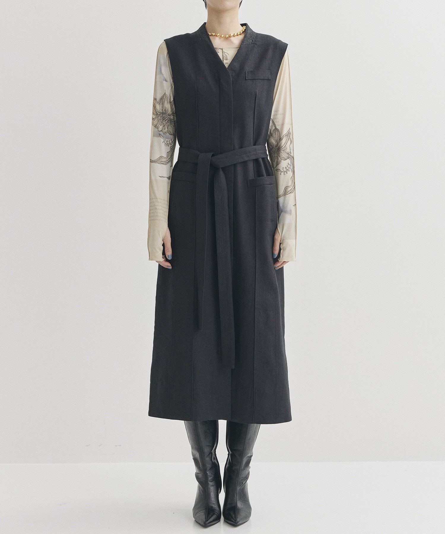 Tailored Linen Gilet Dress STUDIOUS
