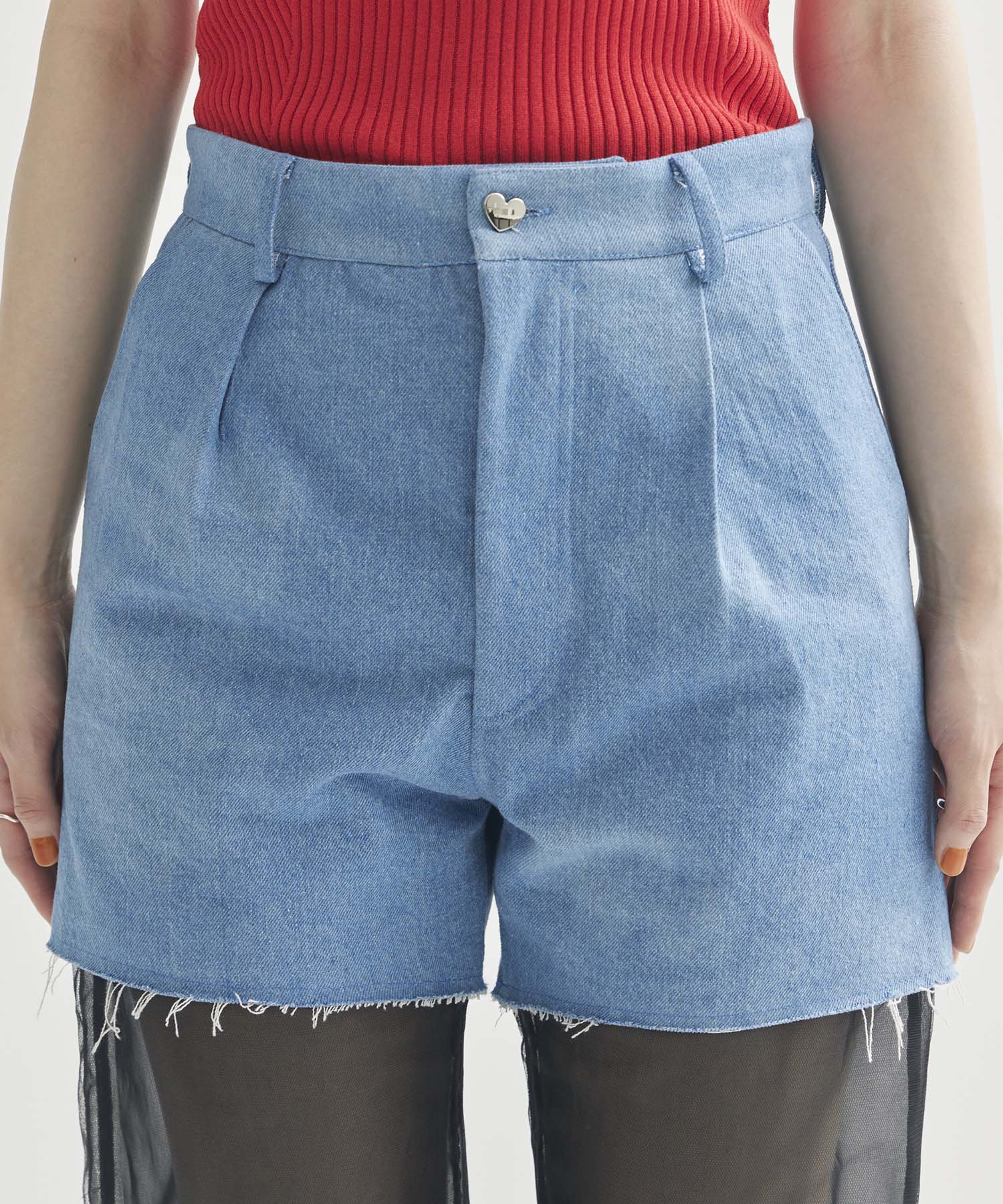 別注Panel Tulle Denim Pants VIVIANO