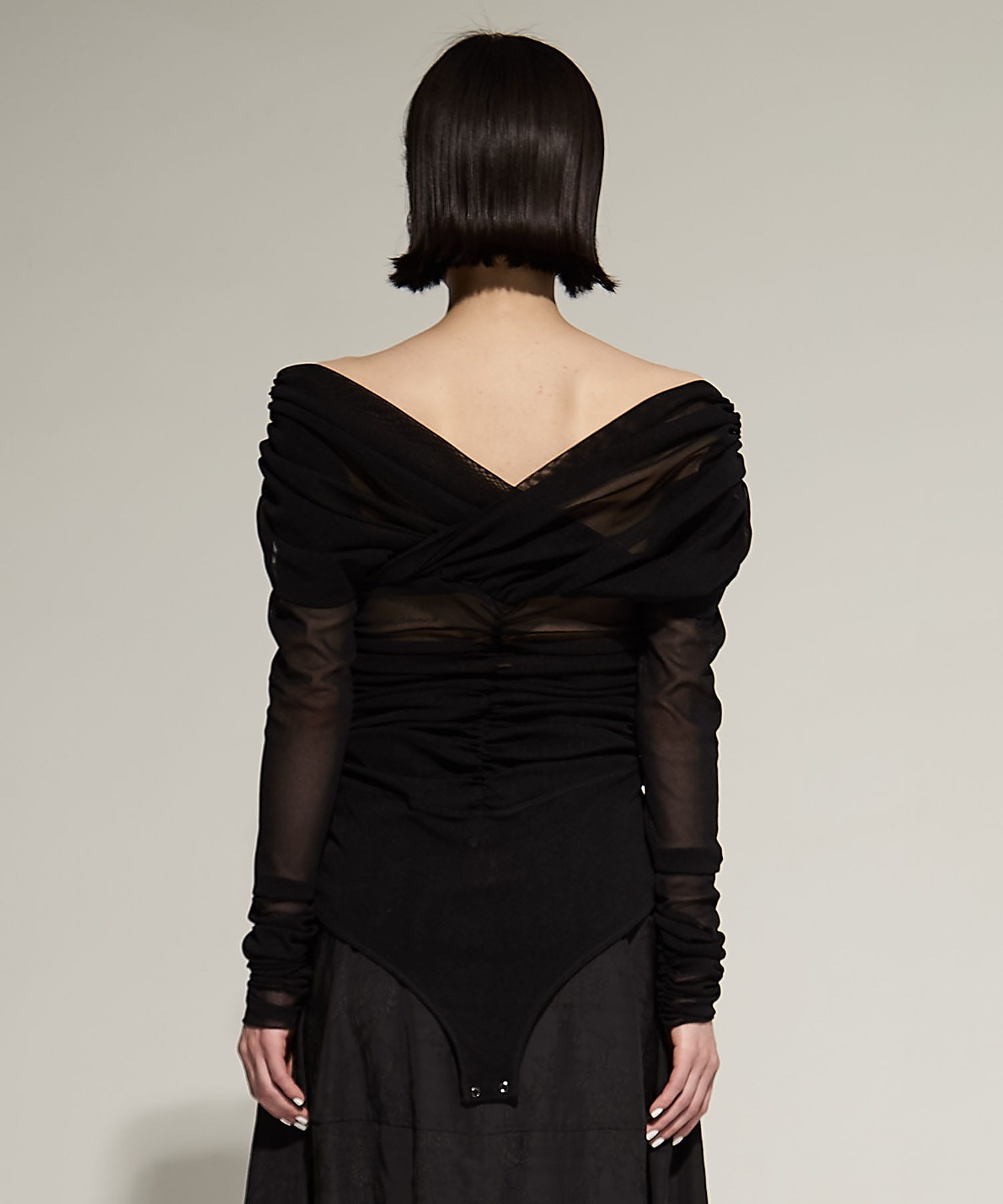 TULLE FRILLED BODYSUIT FETICO