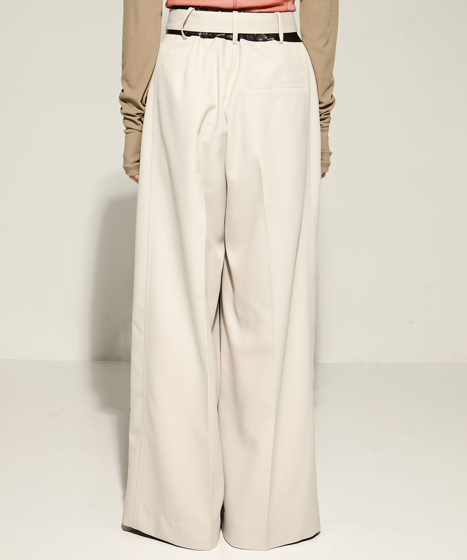 Leather Belted Flare Trousers STUDIOUS