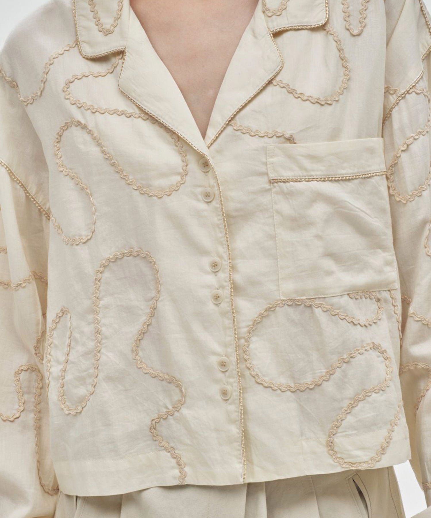 Embroidery Pajamas Shirts TODAYFUL