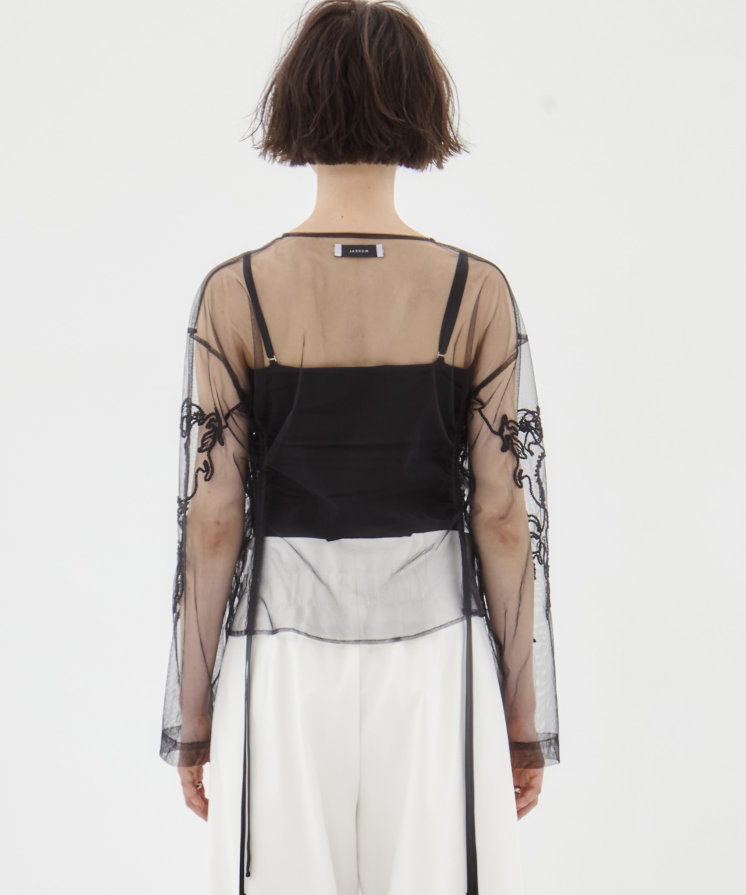 別注embroidered tulle cardigan MURRAL
