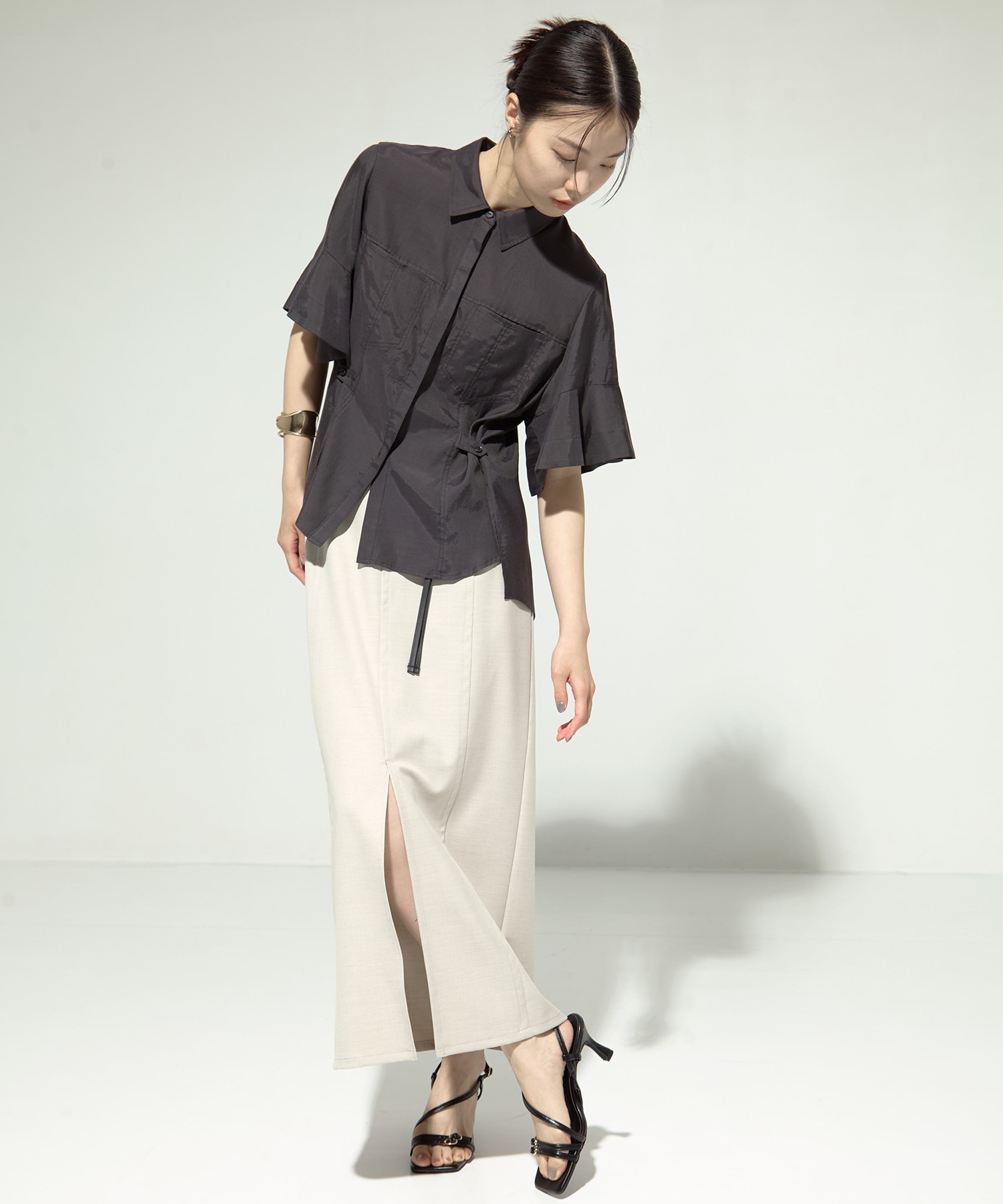Hem Flare 2way Blouse STUDIOUS