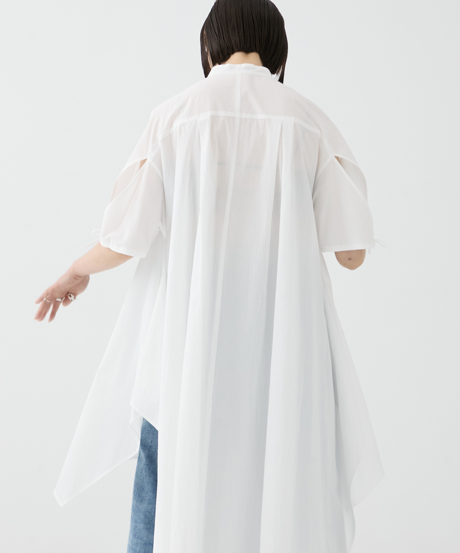 別注Coボイルサッカーケープスリーブシャツ FEMMENT