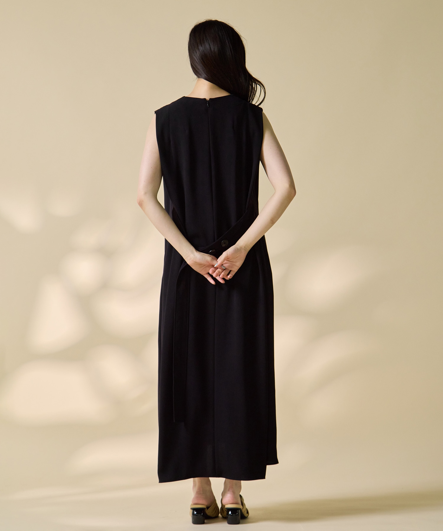 Back Satin Belted Dress STUDIOUS