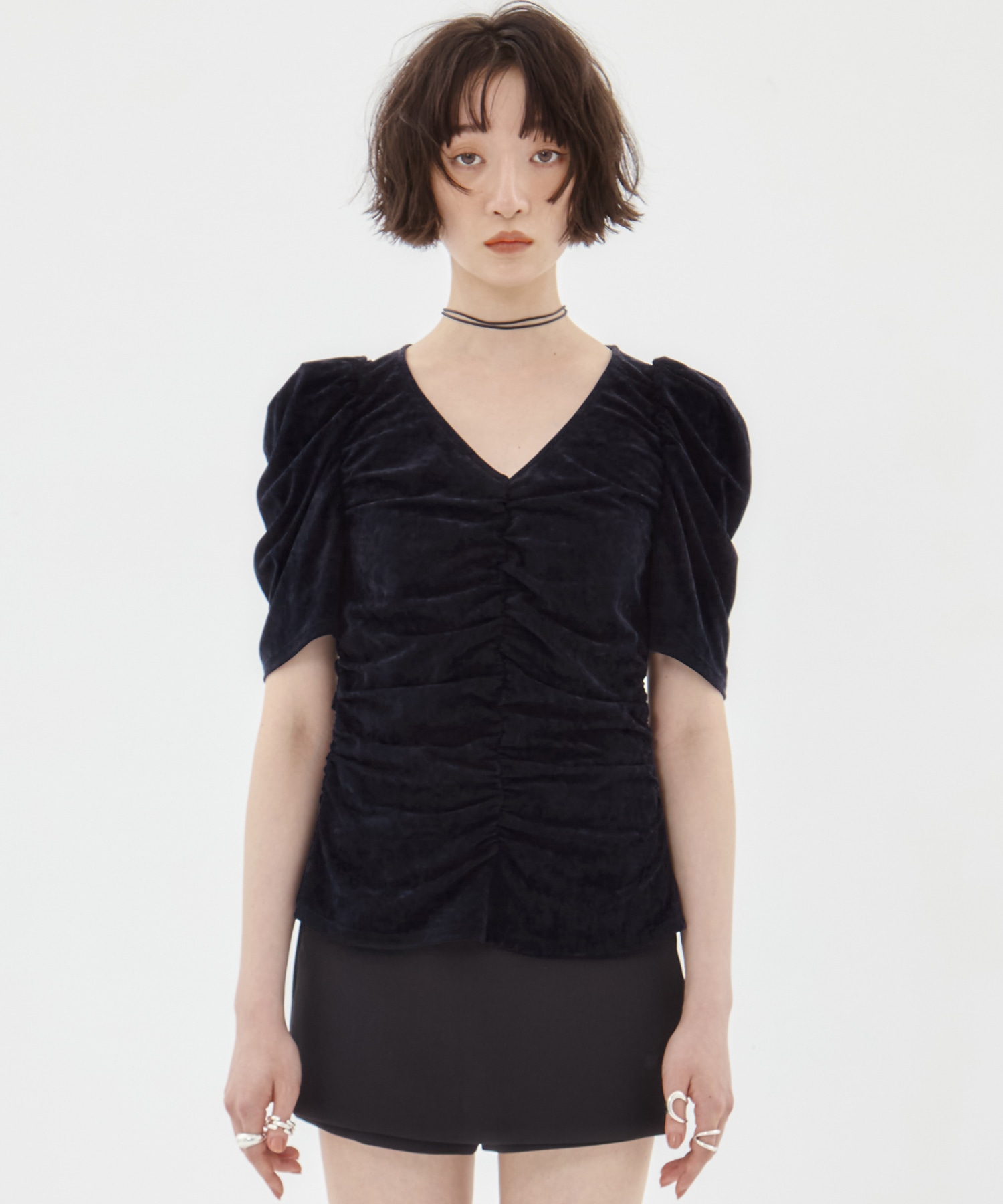 別注VELOUR GATHERD TOP FETICO