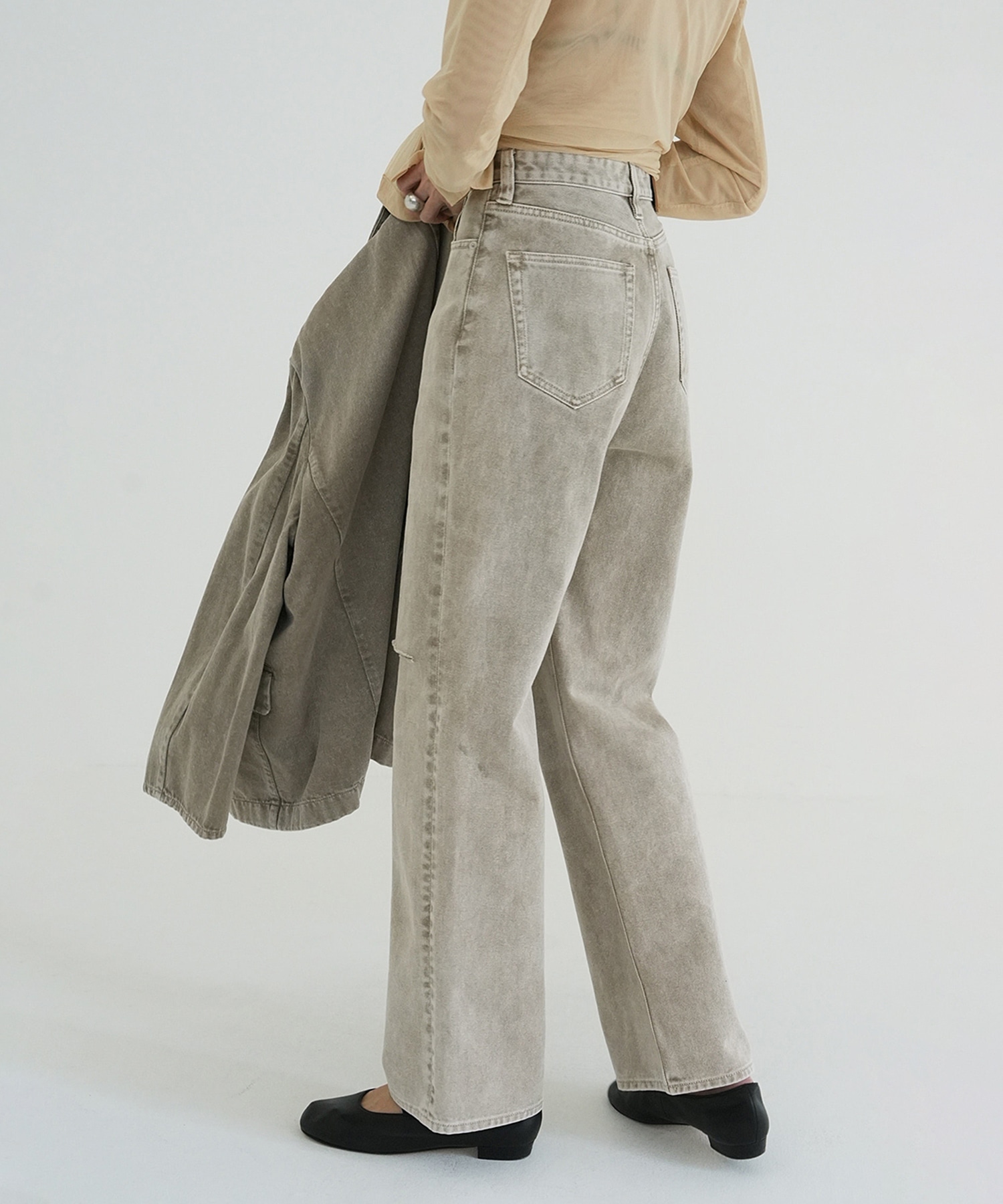 SLASH CUT DENIM PANTS CLANE