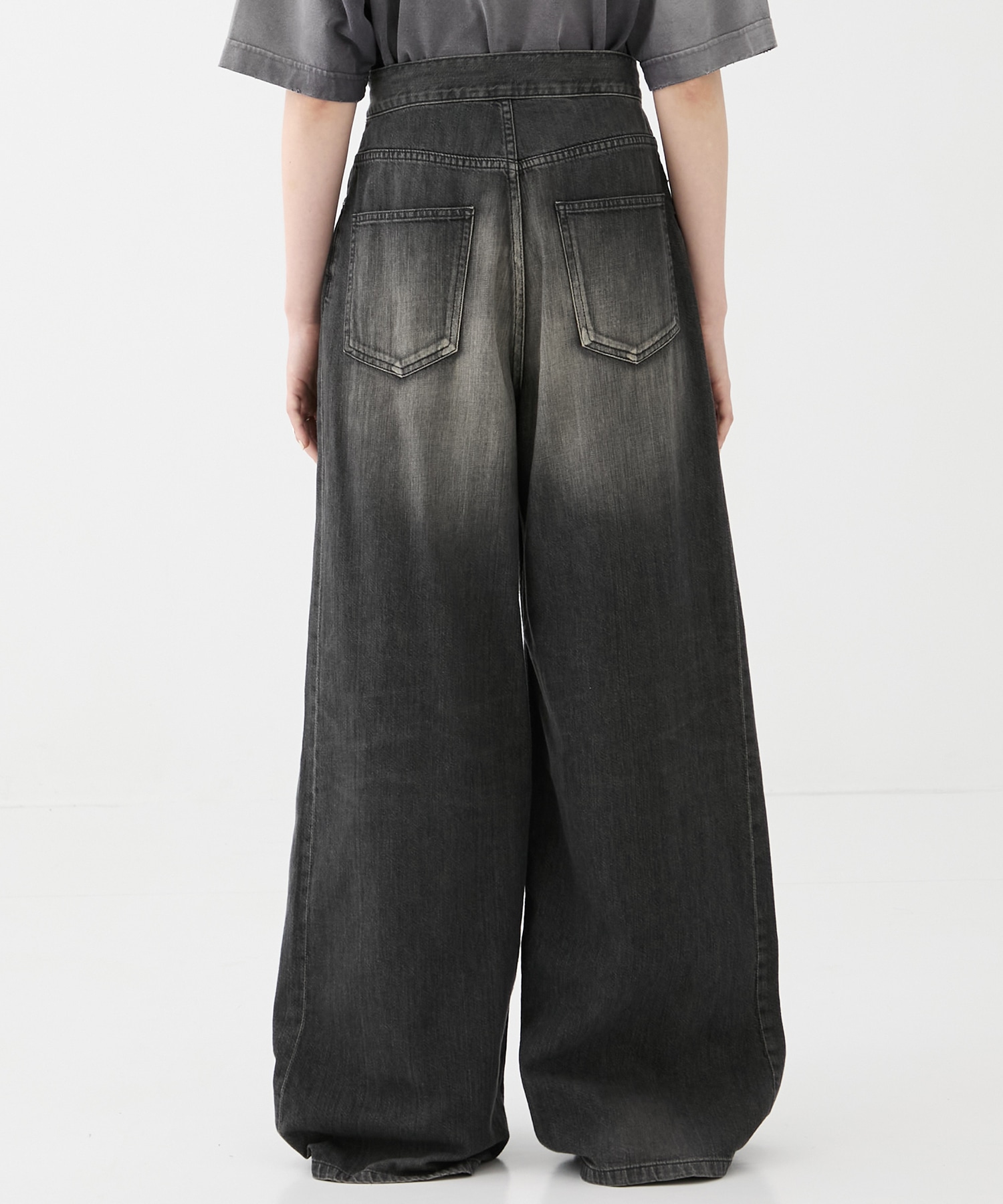 別注WASHED DENIM FOLDED WIDE PANTS (SHORT LENGTH) JOHN LAWRENCE SULLIVAN