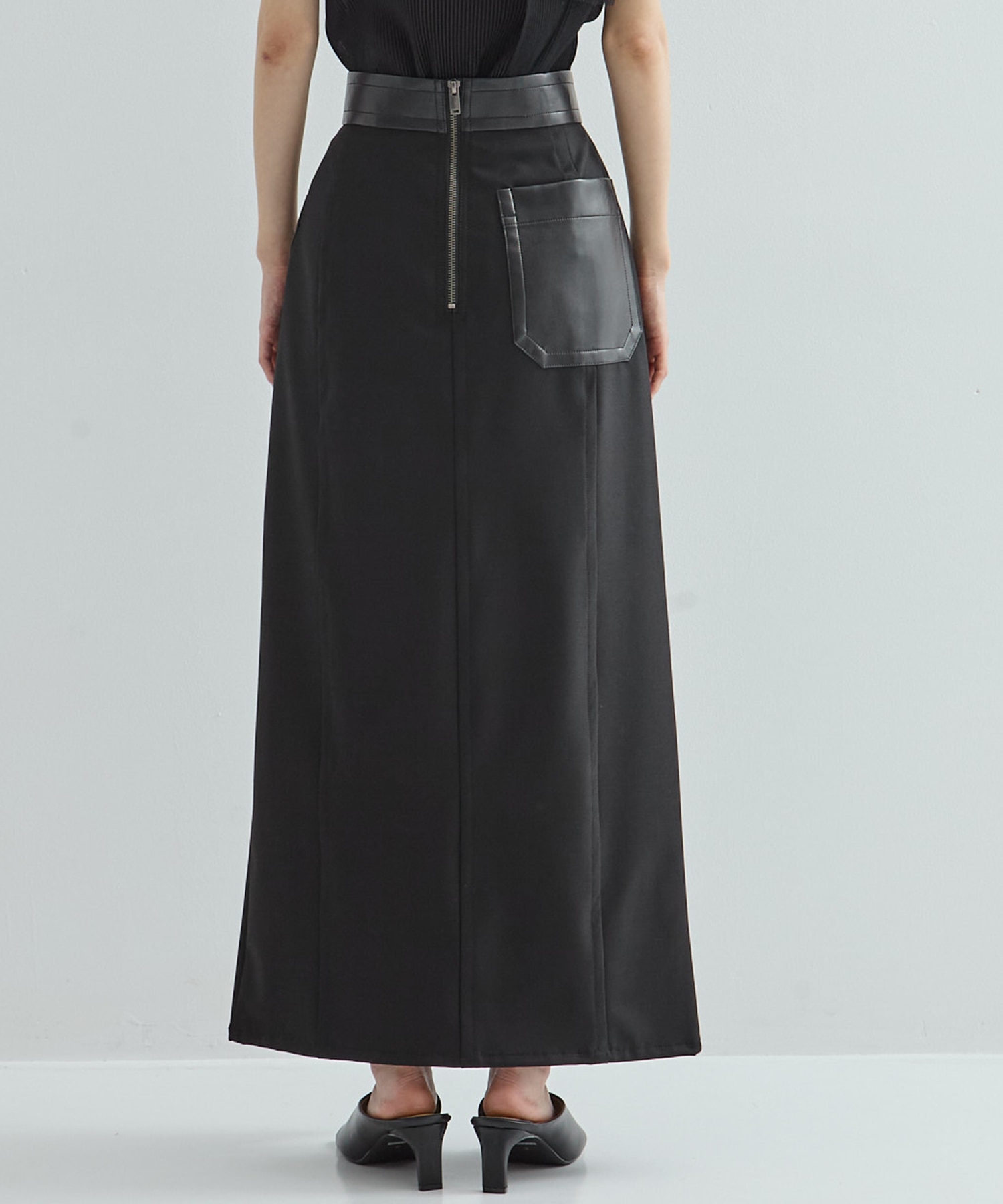 Leather Belted Straight SK STUDIOUS