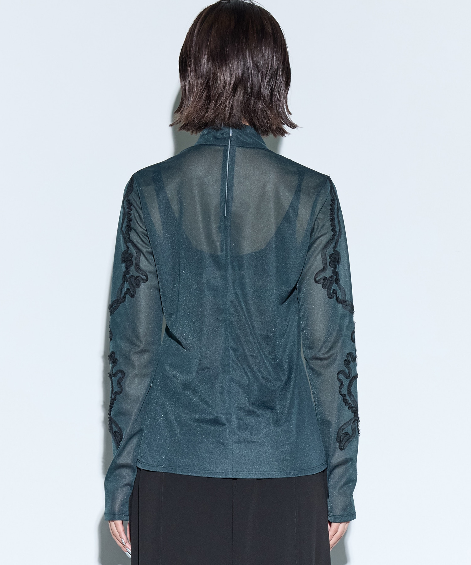 Moon road embroidered sheer top MURRAL