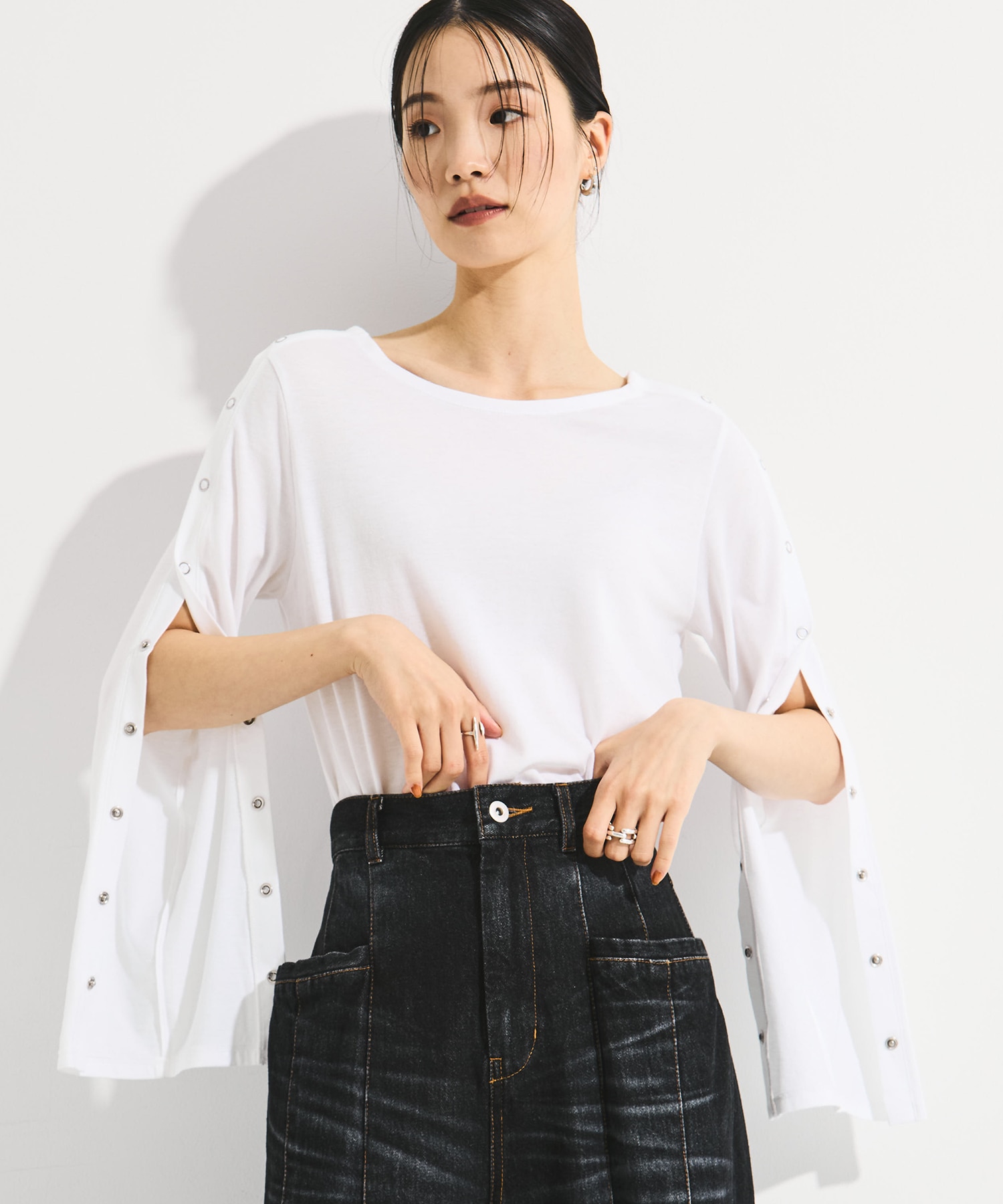 SHOULDER SNAP LONG SLEEVE TEE STUDIOUS