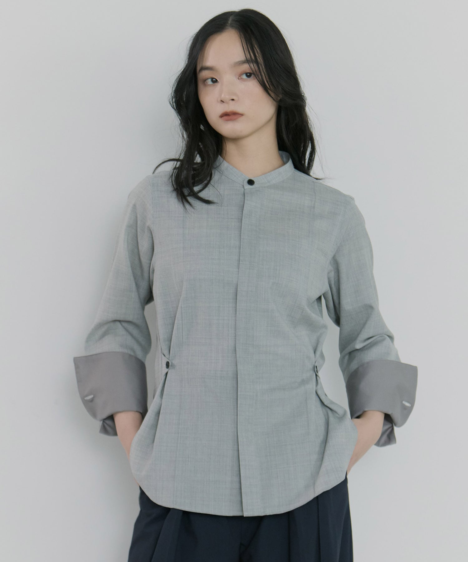 Waist Tucked Wool Shirt STUDIOUS