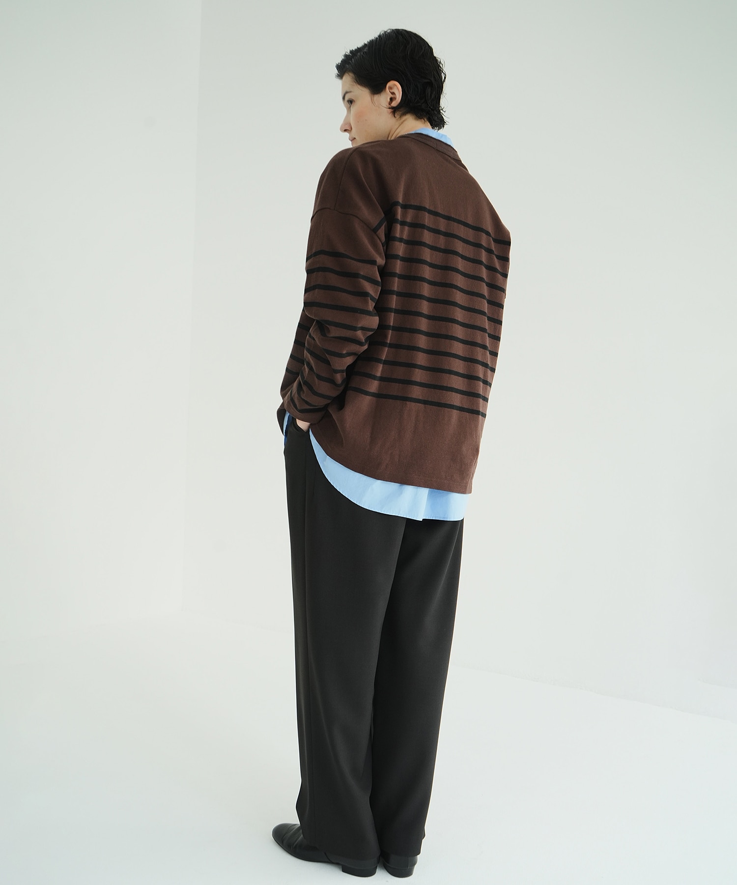 WIDE HENRY NECK BORDER TOPS CLANE