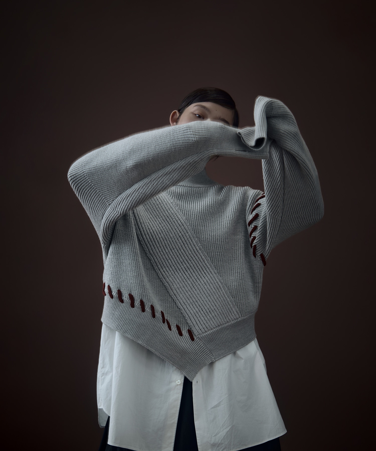 別注Asymmetrical Stitch Rib knit UN3D.