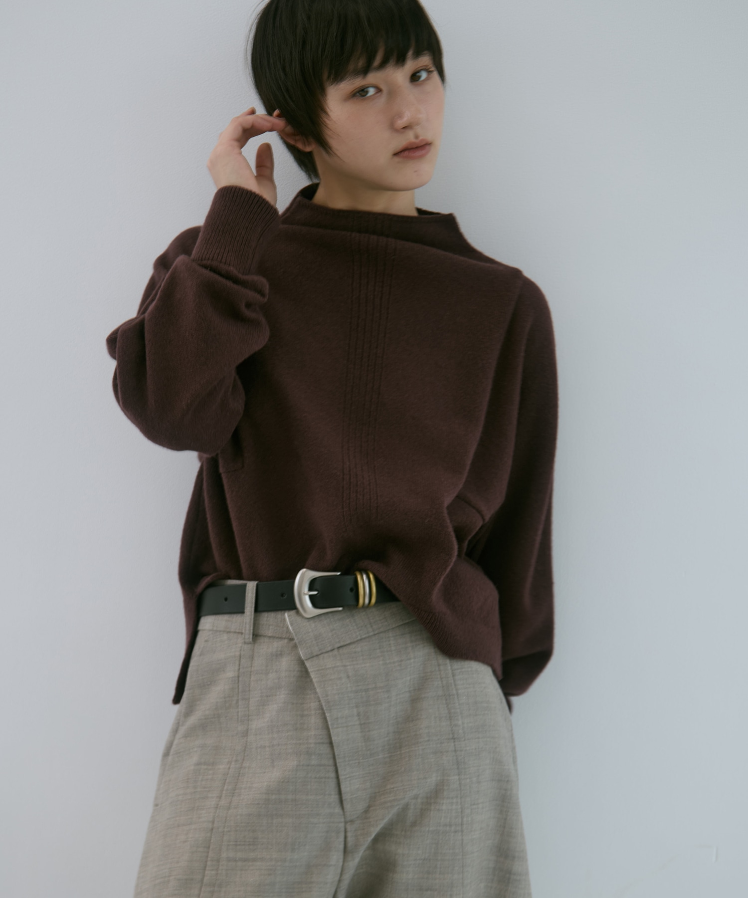 別注 CASHMERE BOAT NECK KNIT WRAPINKNOT