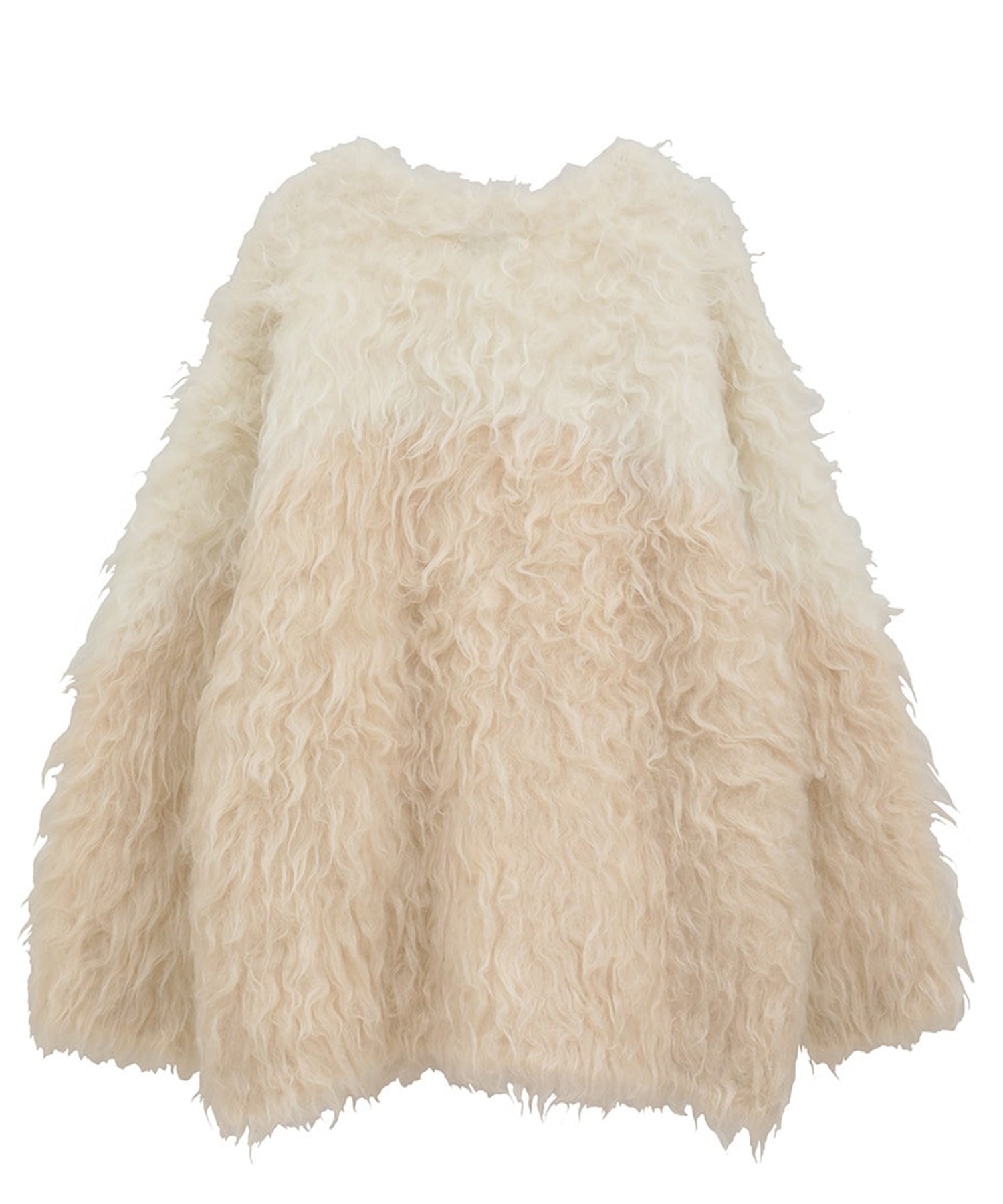BI COLOR SHAGGY KNIT CARDIGAN CLANE