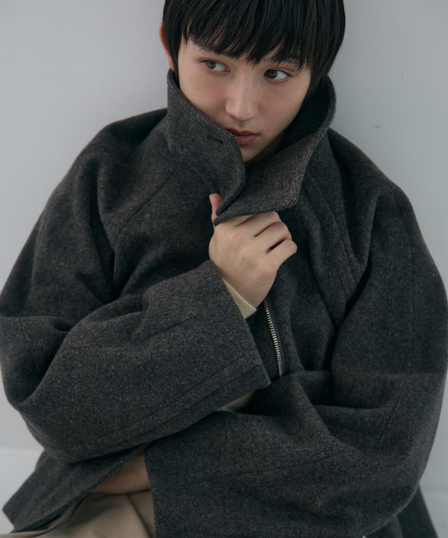 Stand Collar Wool Blouson STUDIOUS