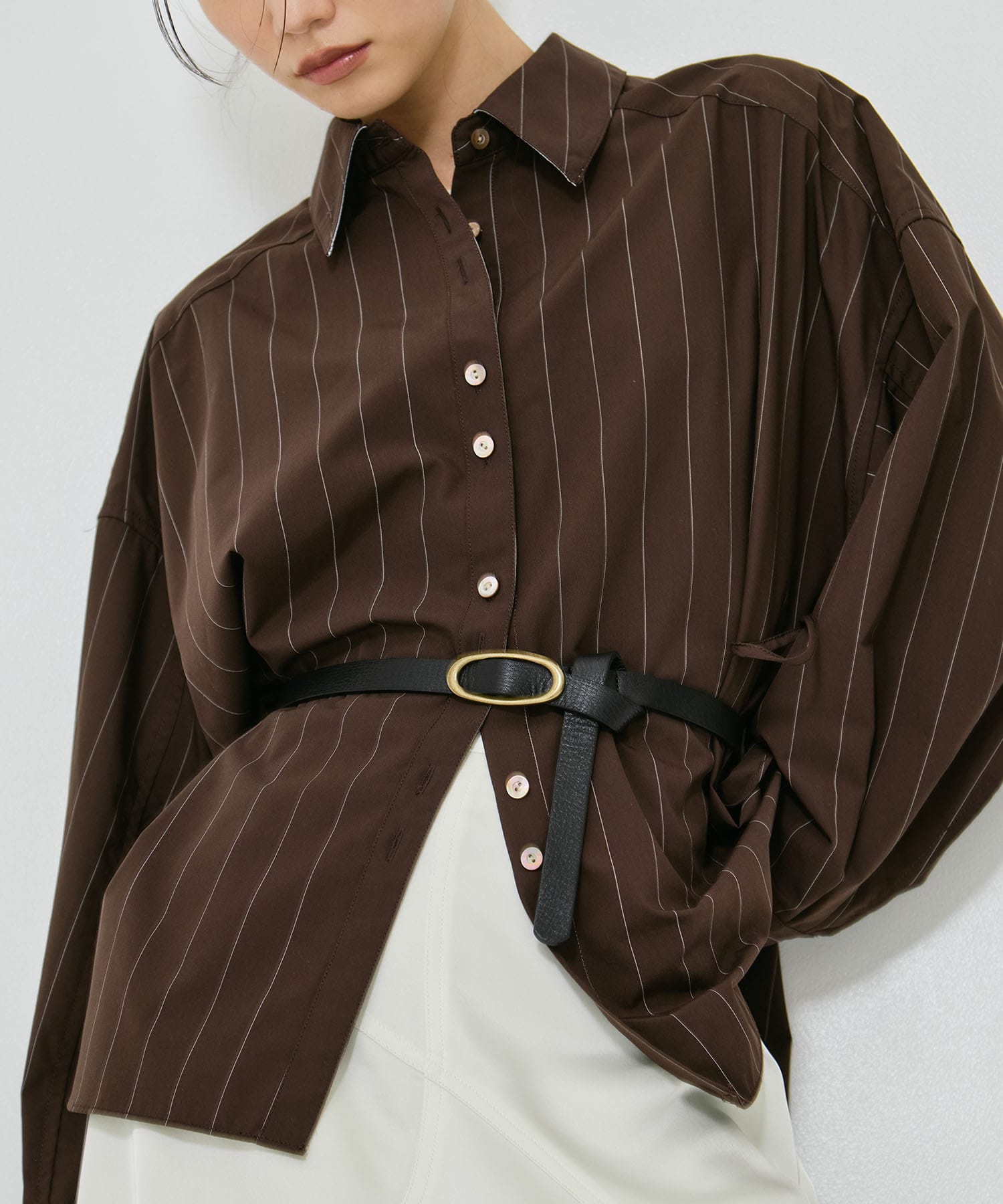 Wide Stripe 2way Shirt STUDIOUS