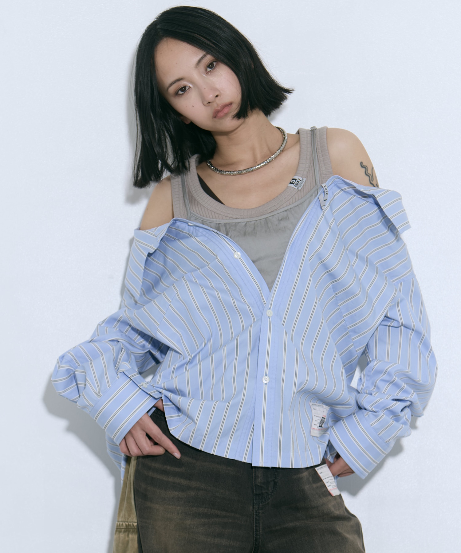 LAYERED STRIPE SHIRTS Maison MIHARA YASUHIRO