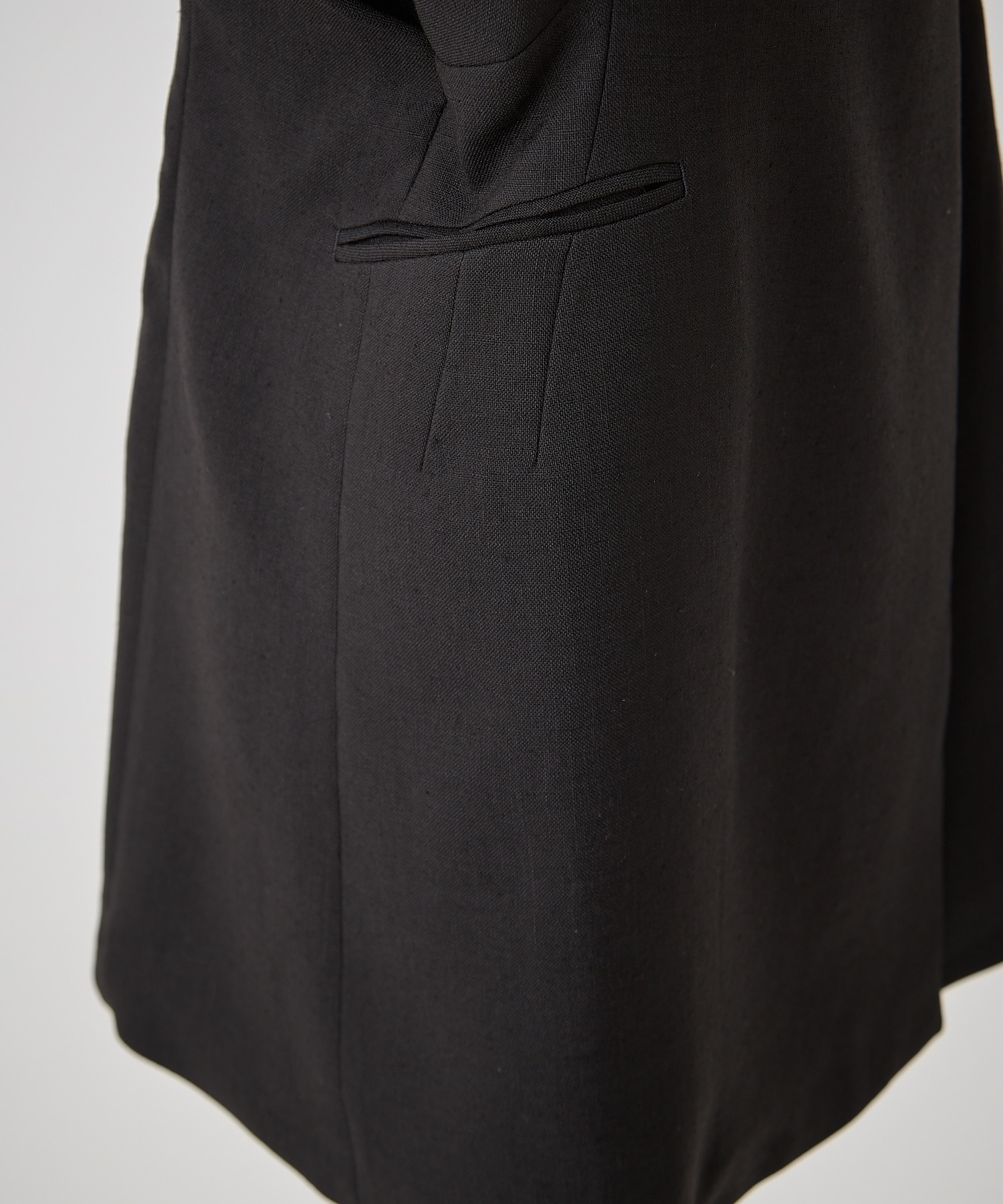 Triacetate Polyester Collarless Jacket Mame Kurogouchi