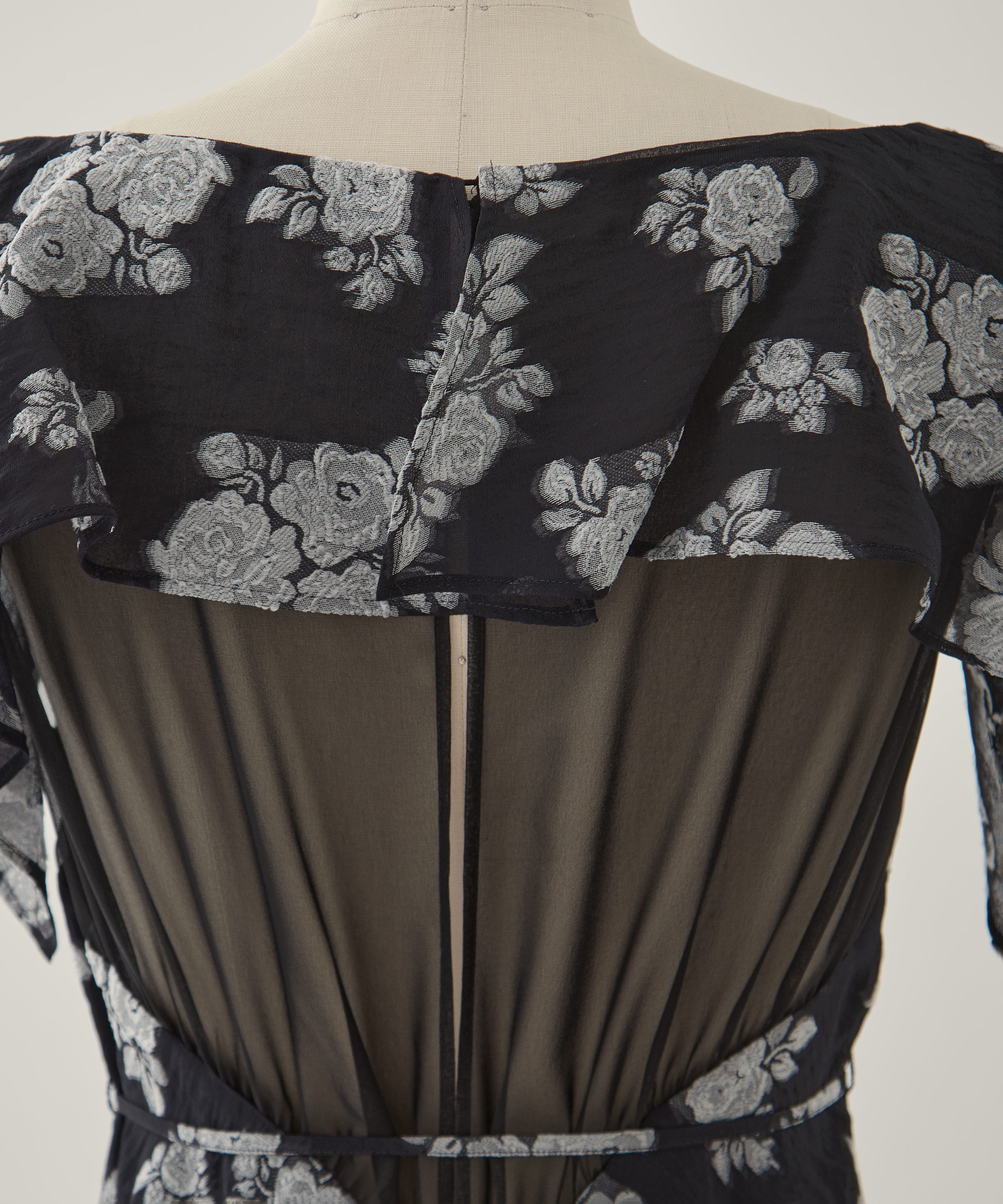 SHEER FLORAL JACQUARD DRESS FETICO