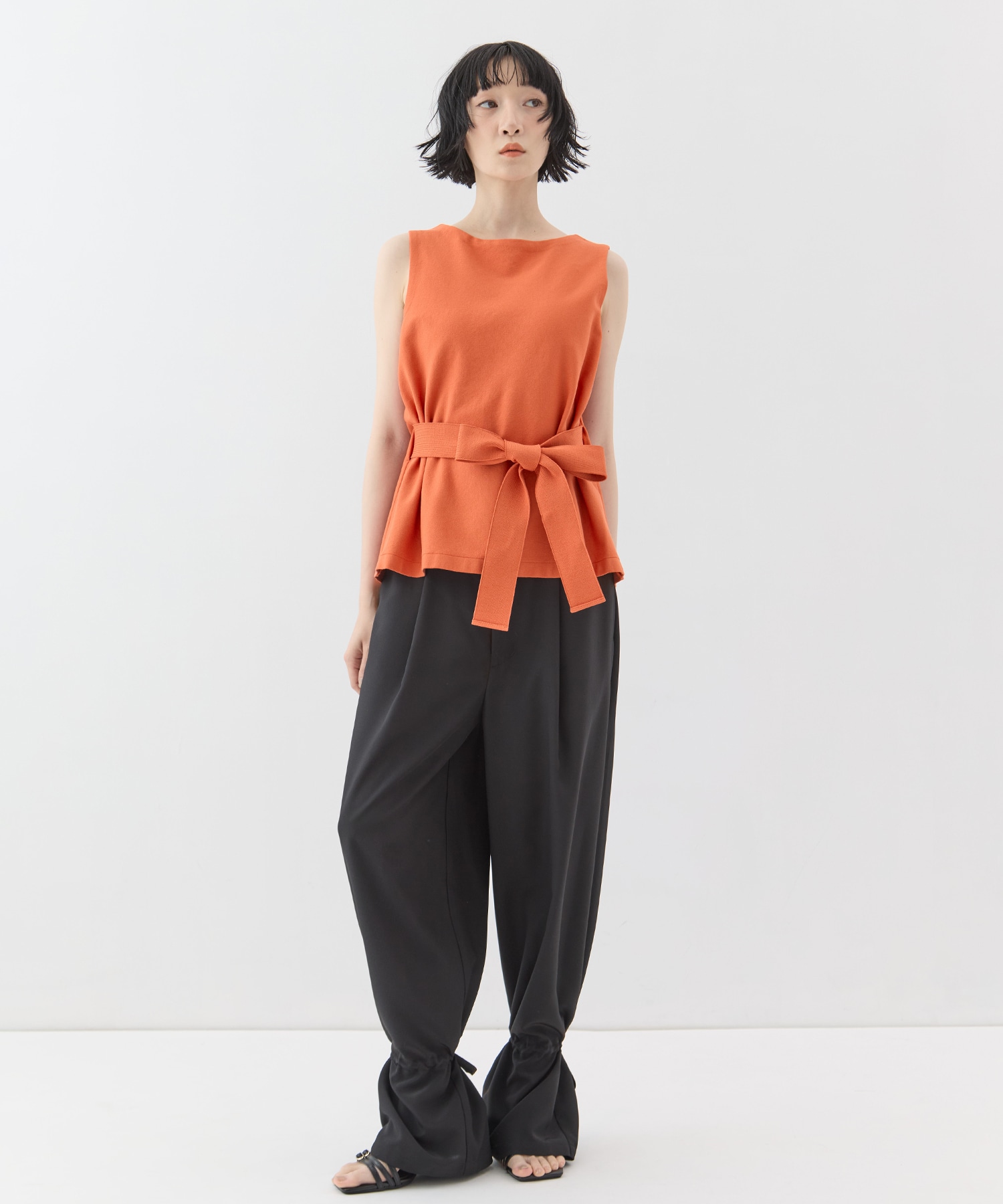 別注no sleeve knit tops WRAPINKNOT