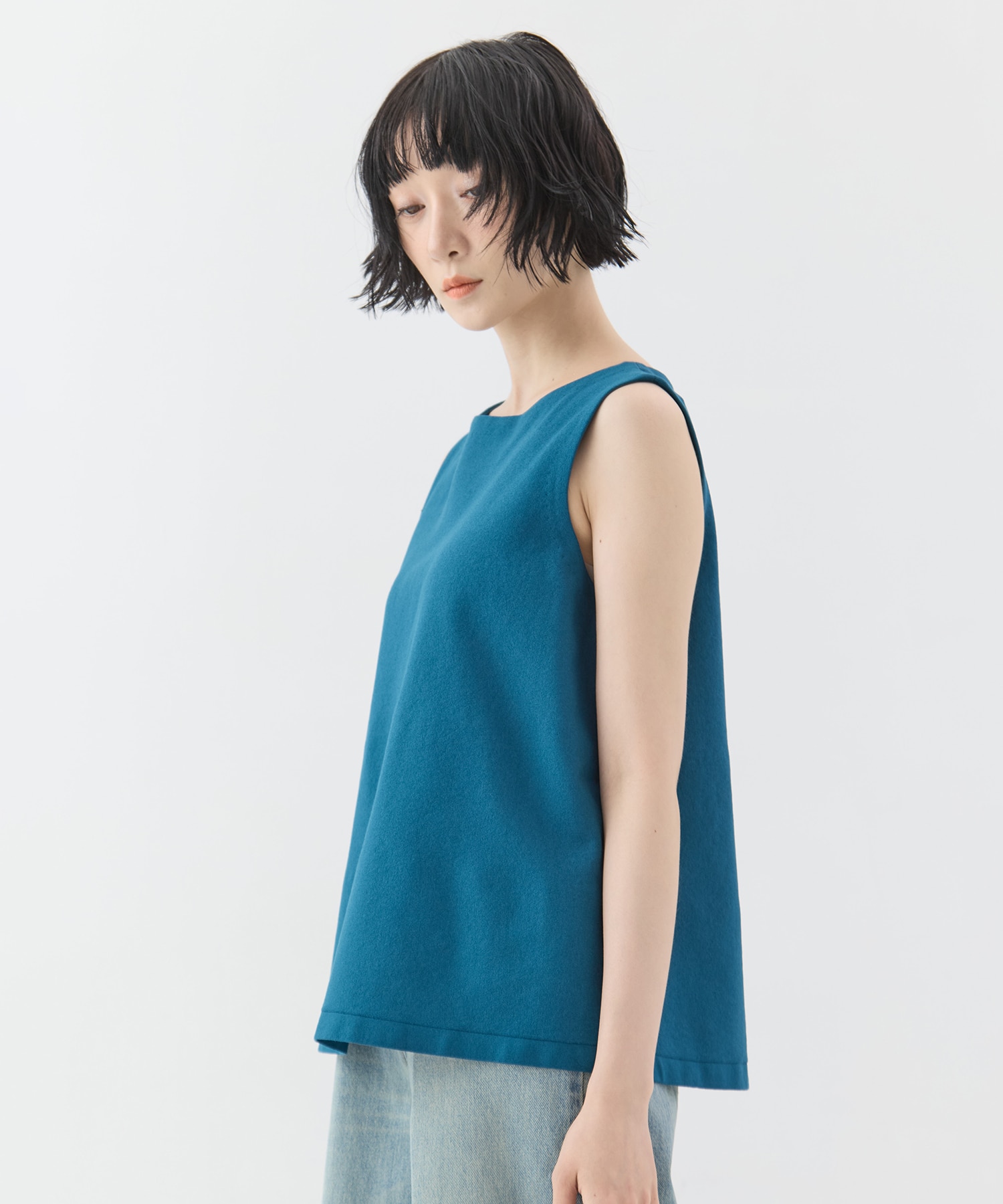 別注no sleeve knit tops WRAPINKNOT